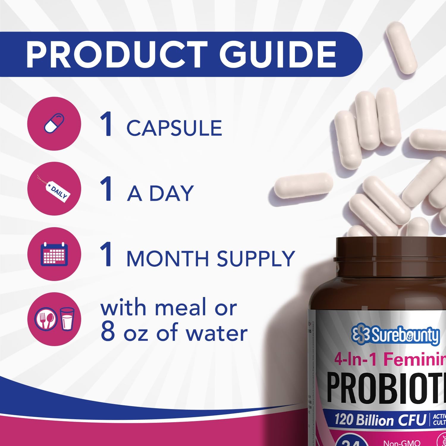 Surebounty Probiotics cranberry extract visual emphasizing natural antioxidant component.