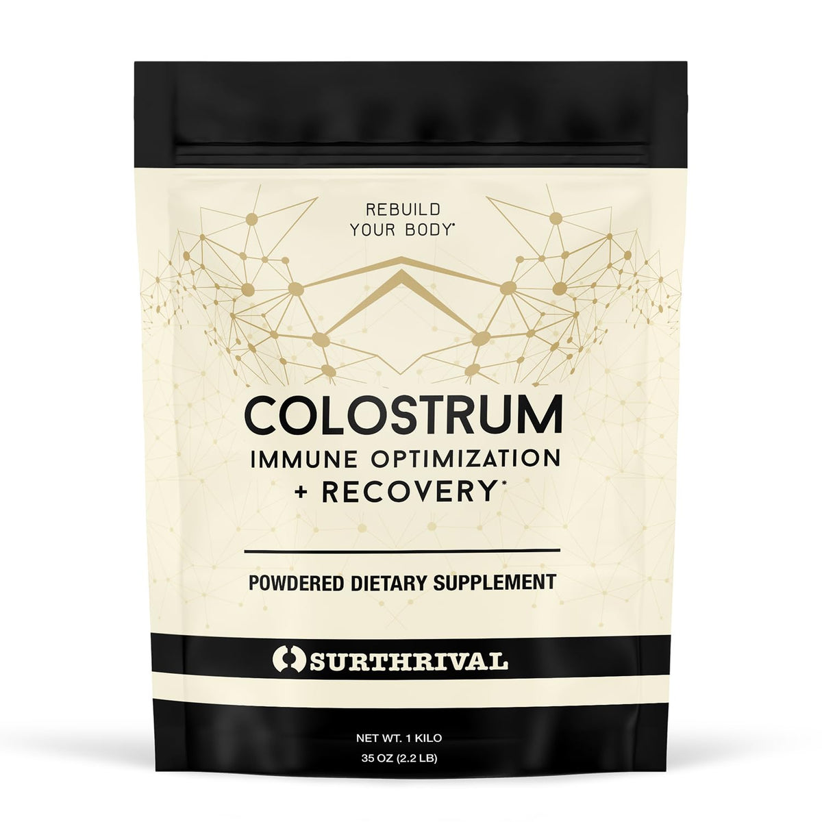 Surthrival Colostrum Powder jar for immune support.