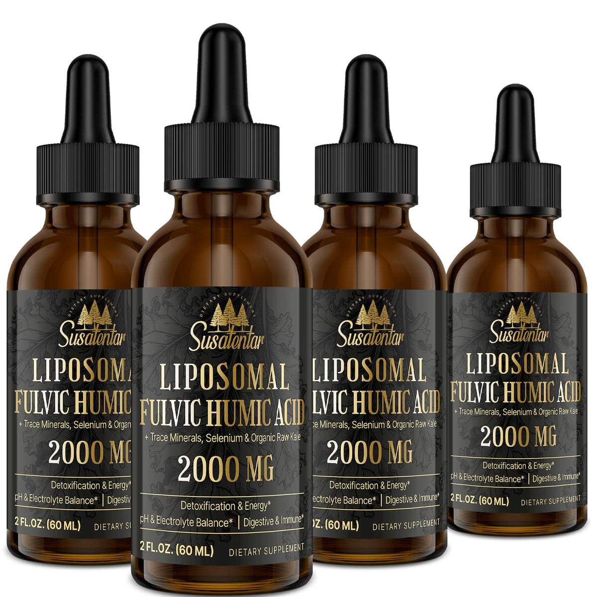 Susatentar 2000mg liposomal fulvic acid bottle for potential energy support