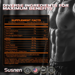 Susnen Power Gummies closeup texture of chewable form