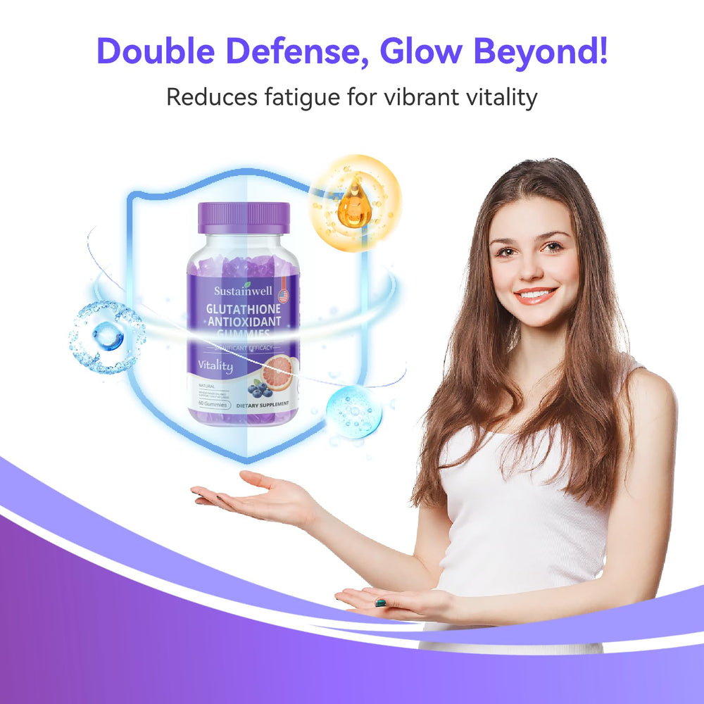 Marine collagen and vitamins in SustainWell gummies for potential skin and bone support.