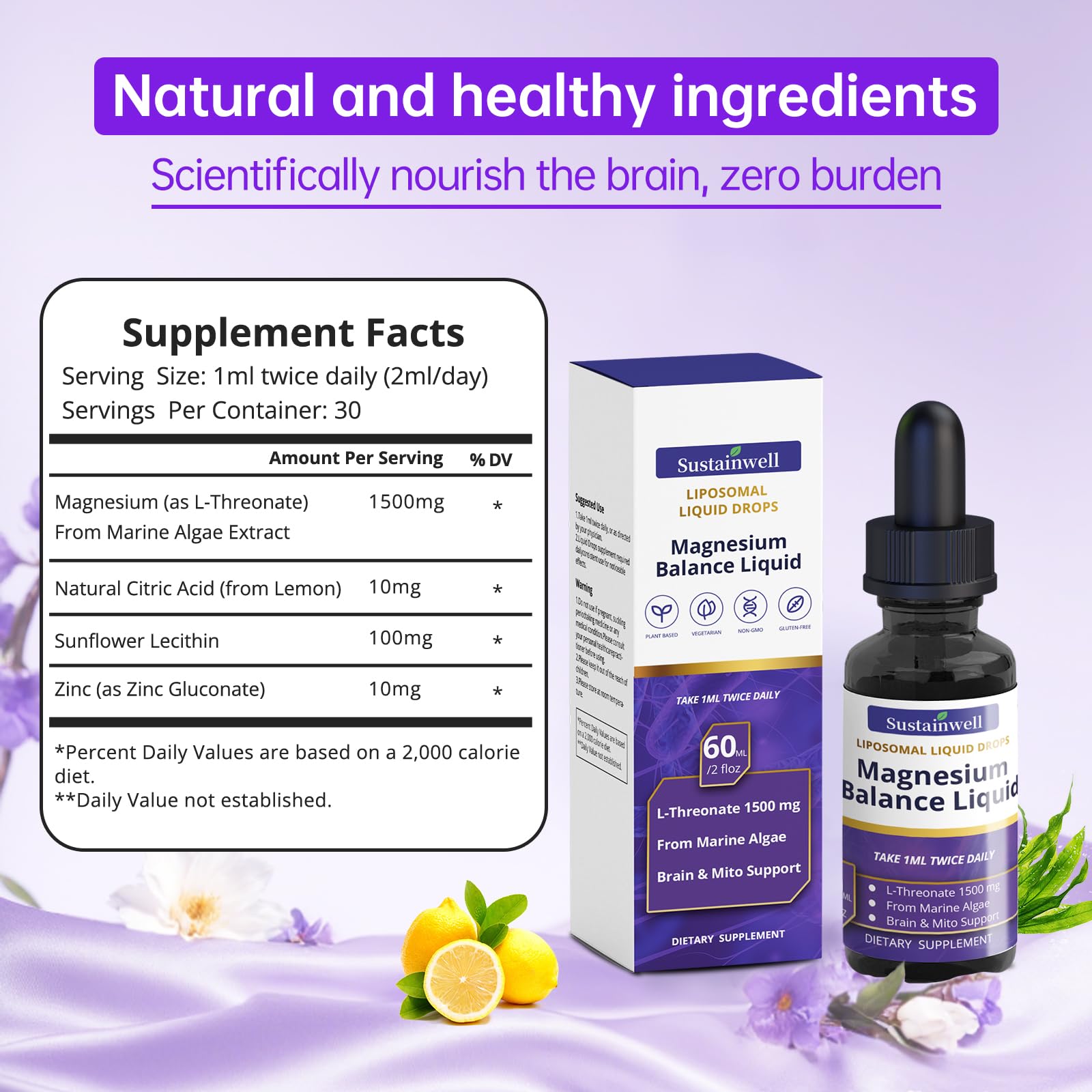 SustainWell amber bottle signals purity and third-party testing