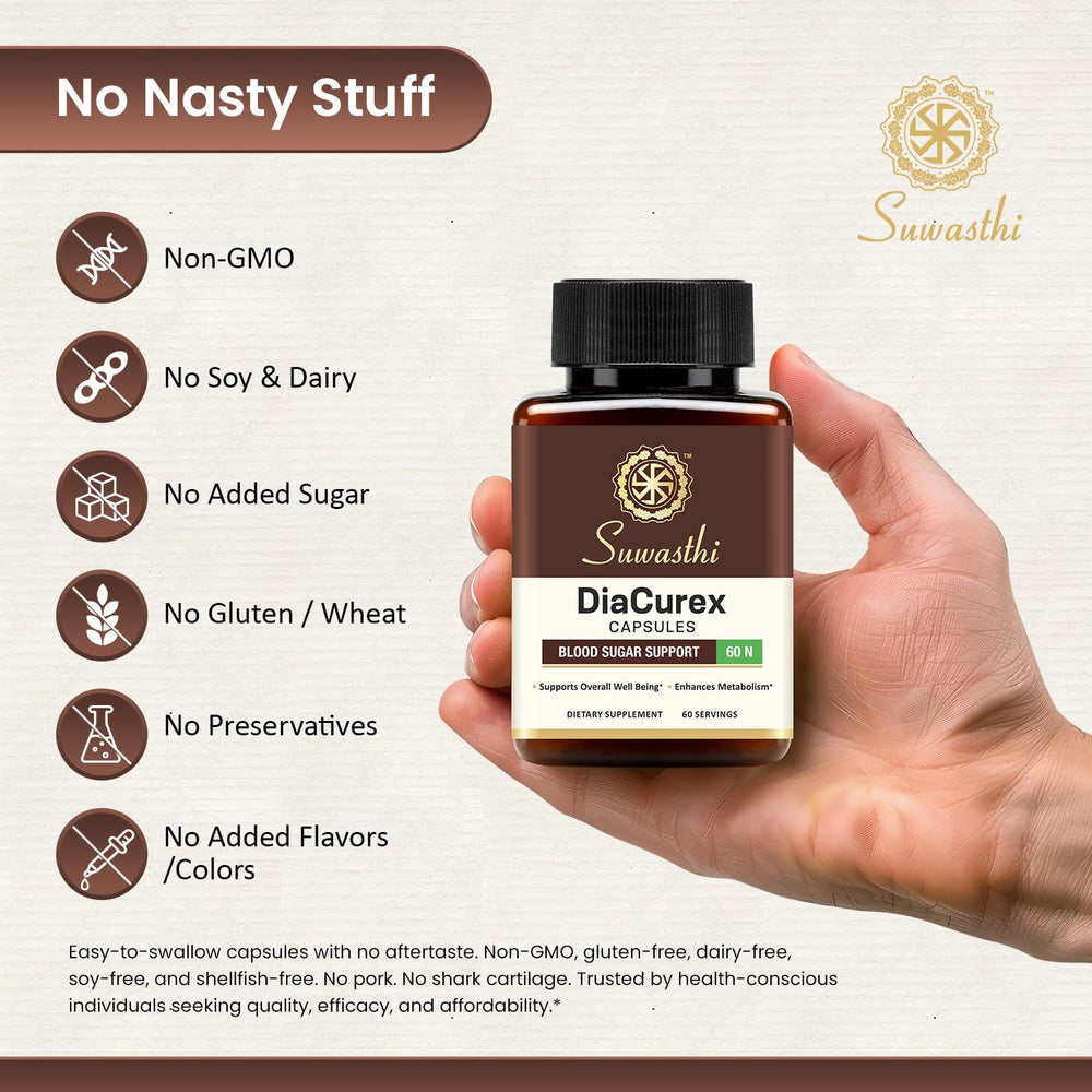 DiaCurex Banaba leaf visuals convey balanced nutrition for daily performance