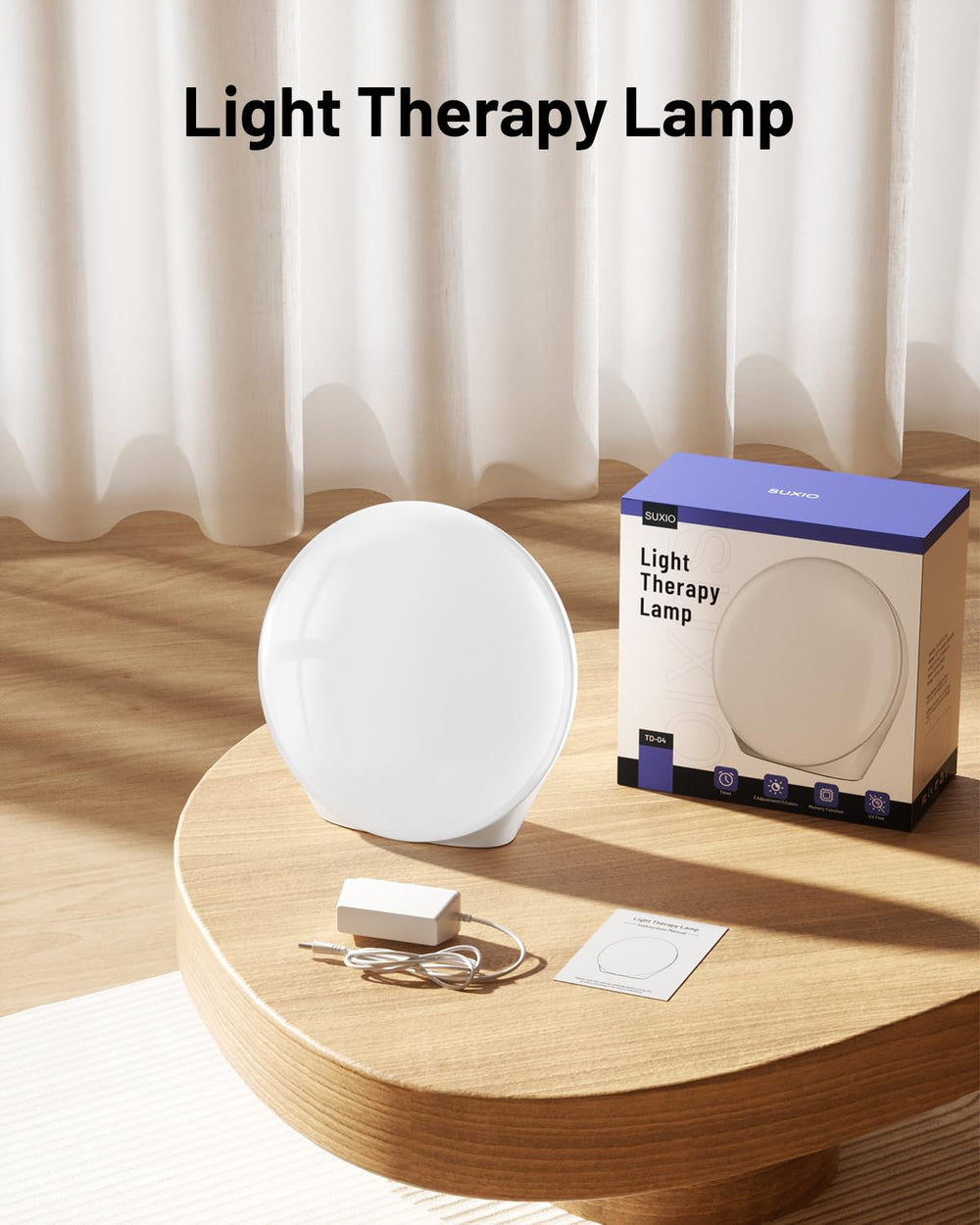 SUXIO lamp shows no hot spots and 5500K daylight tone.