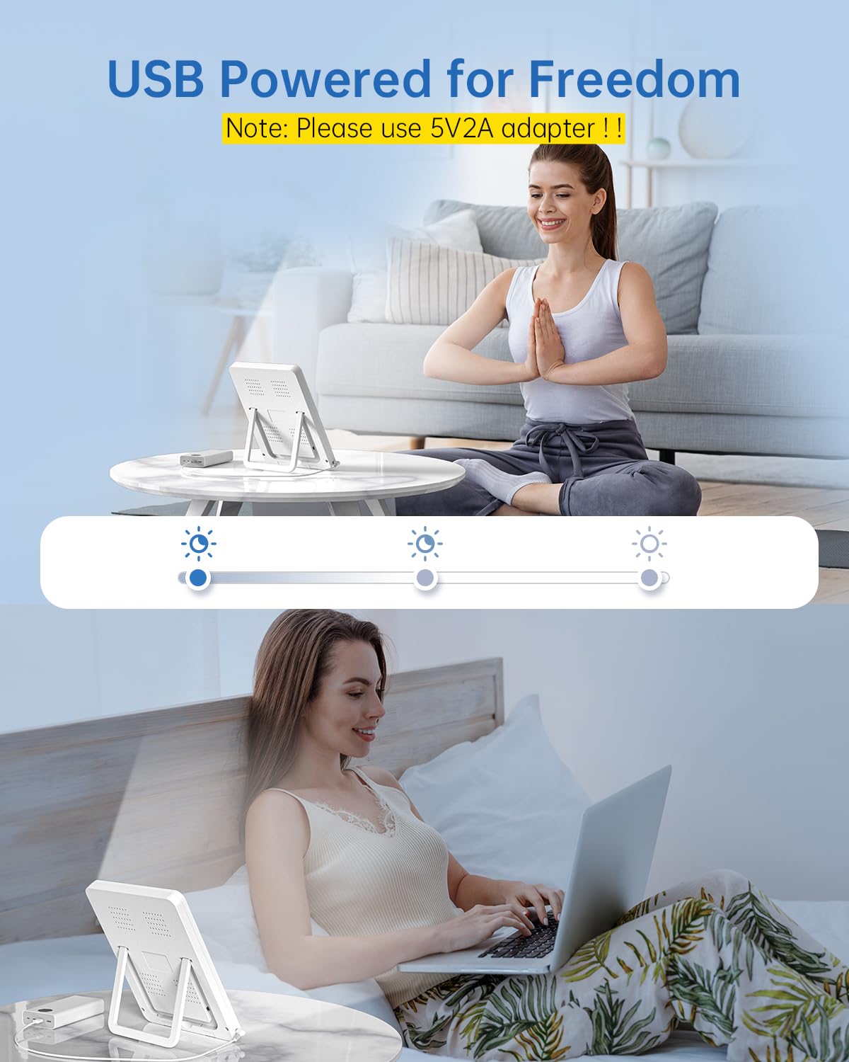 SUXIO Light Therapy Lamp portable design with adjustable stand for home or office