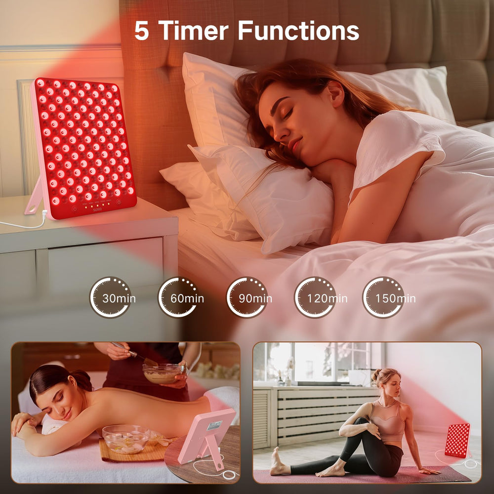 SUXIO red light therapy lamp portable hanging option for flexible placement