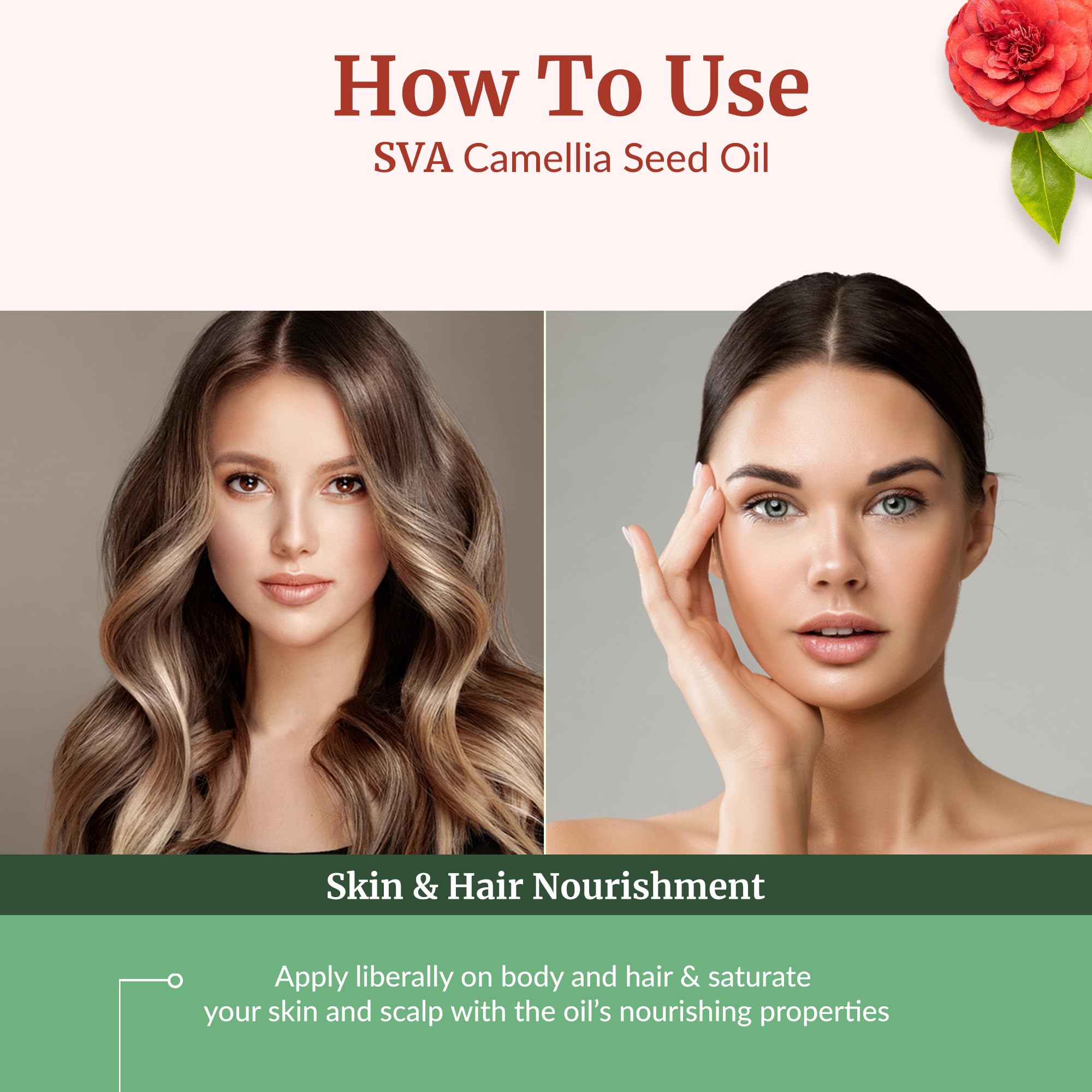 Hidratación suave de piel gracias al camelia SVA