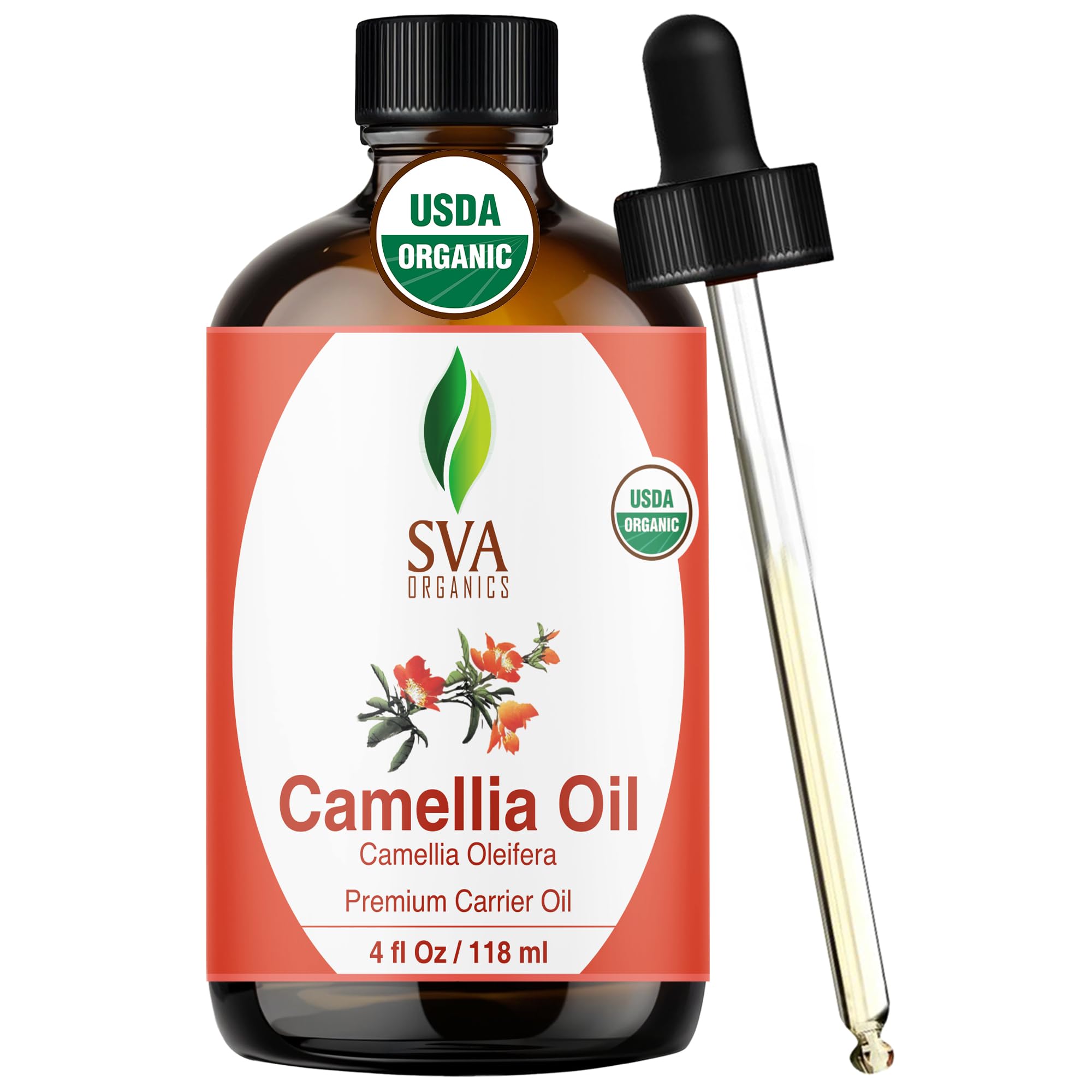 Aceite camelia SVA en botella con gotero para dosificación precisa