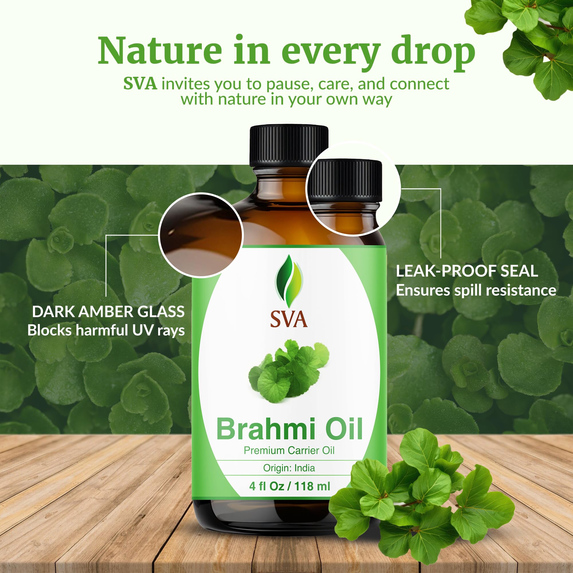 SVA Brahmi Oil cold-pressed label signals premium extraction