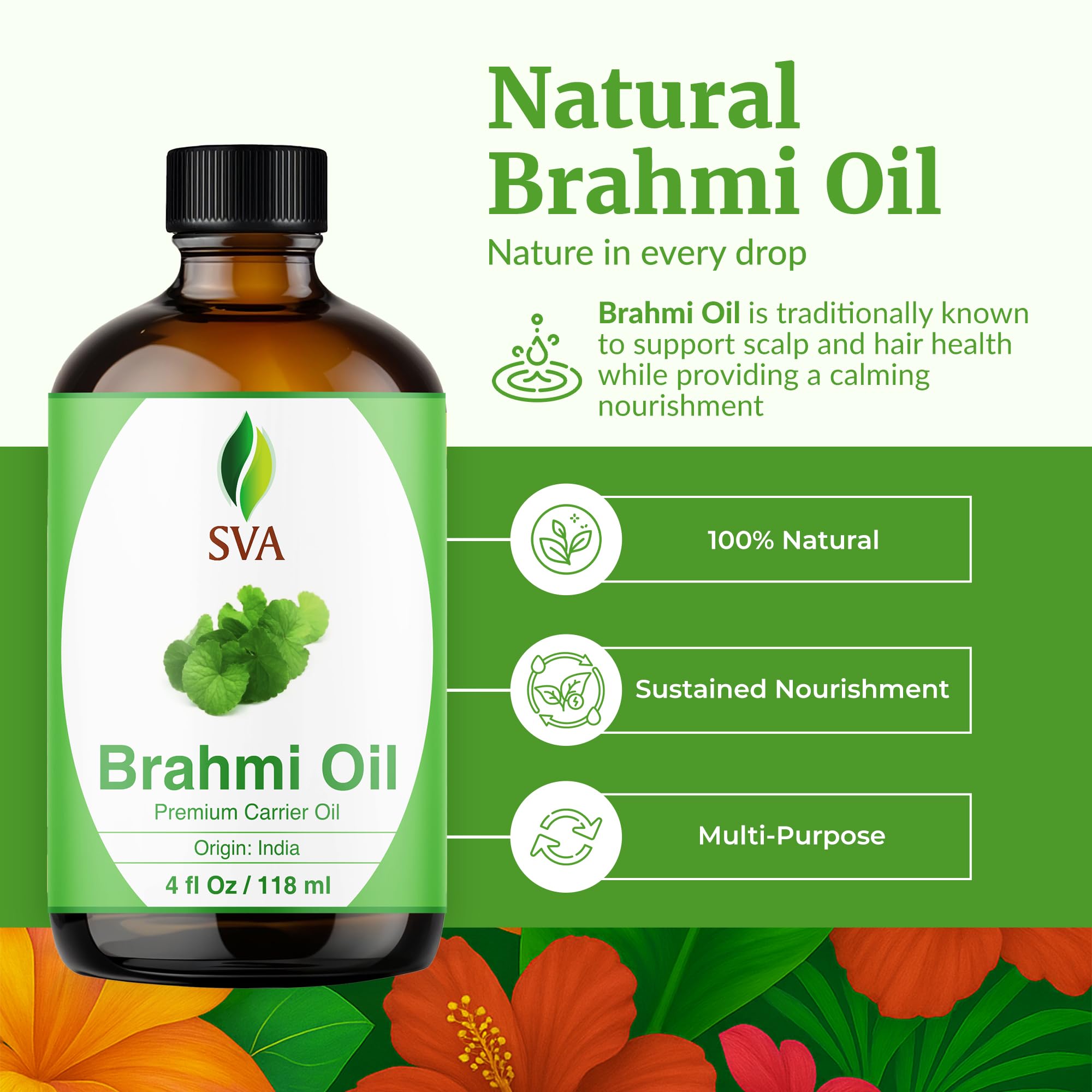 SVA Brahmi Oil dropper for easy, precise daily use