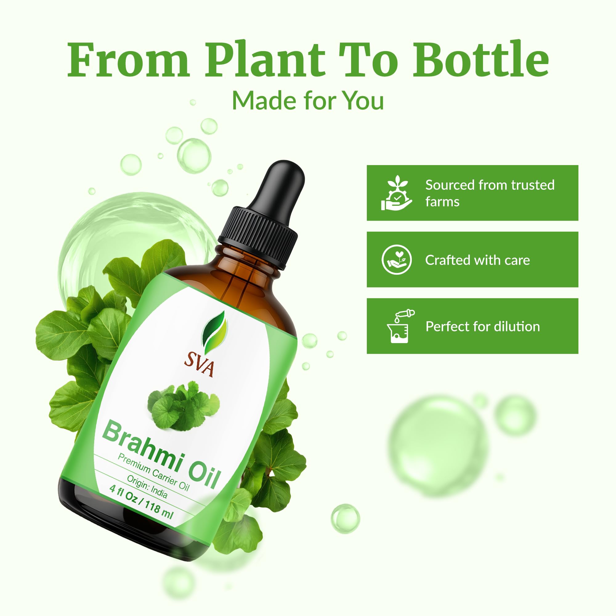 SVA Brahmi Oil bottle in hair care routine with shampoo