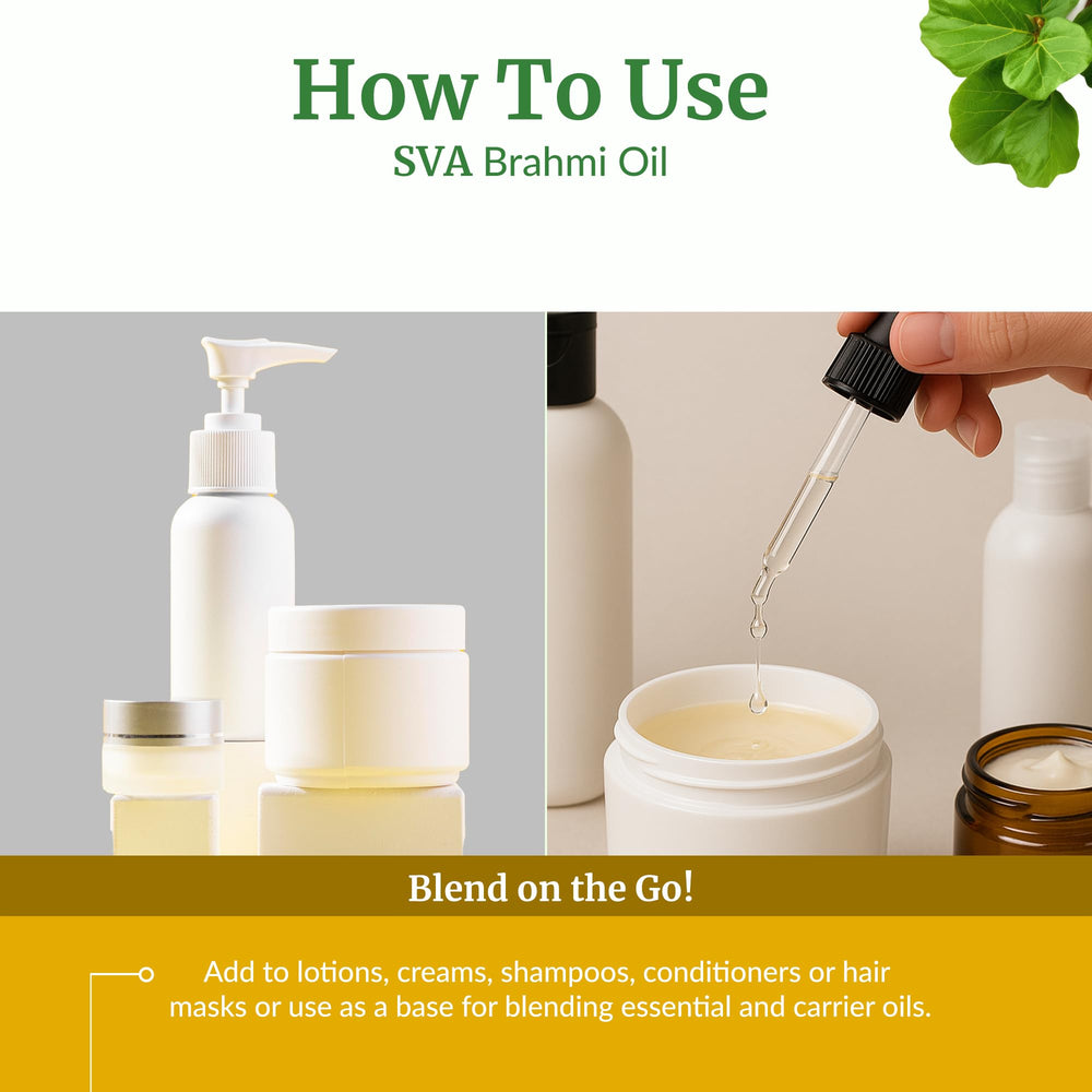 SVA Brahmi Oil mixed with shampoo for enhanced scalp care