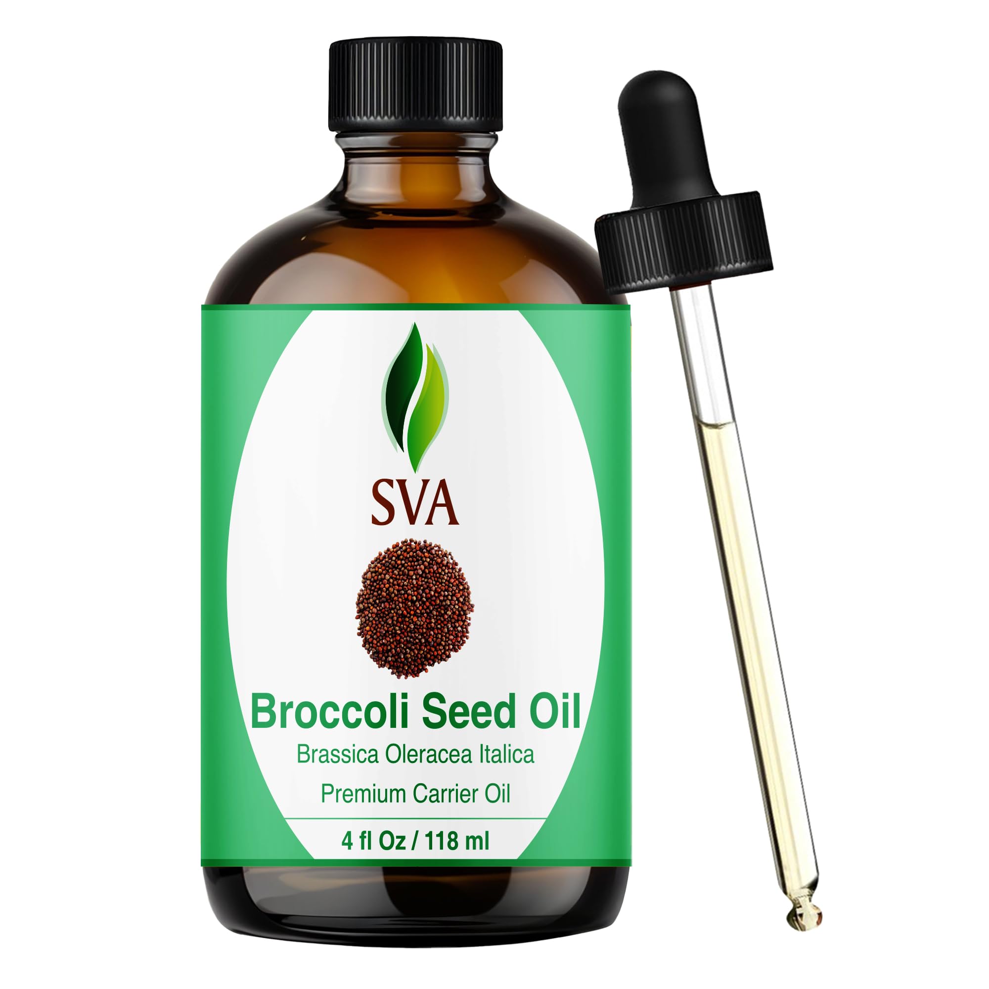SVA Broccoli Seed Oil bottle with dropper for skincare