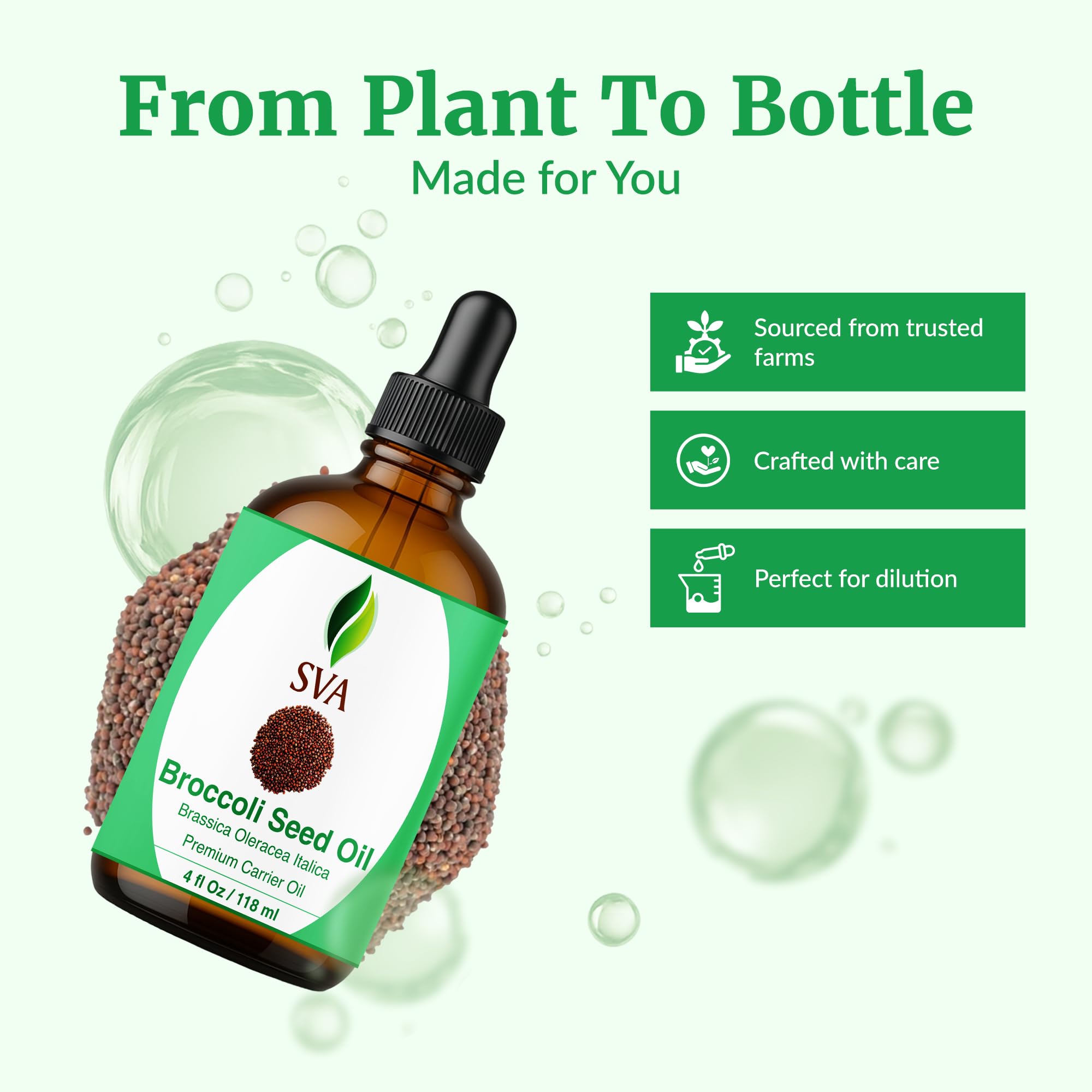 SVA Broccoli Seed Oil mixed with shampoo for hair care