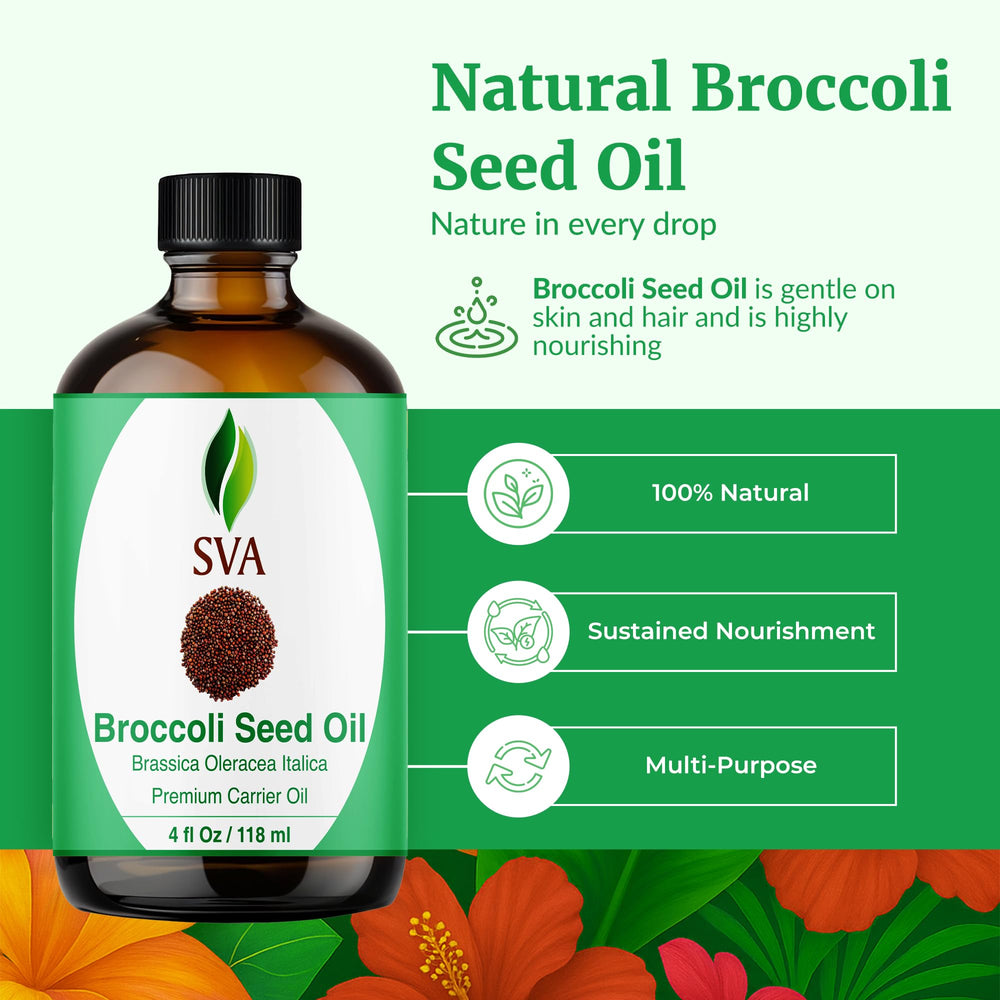 SVA Broccoli Seed Oil on palm for facial hydration