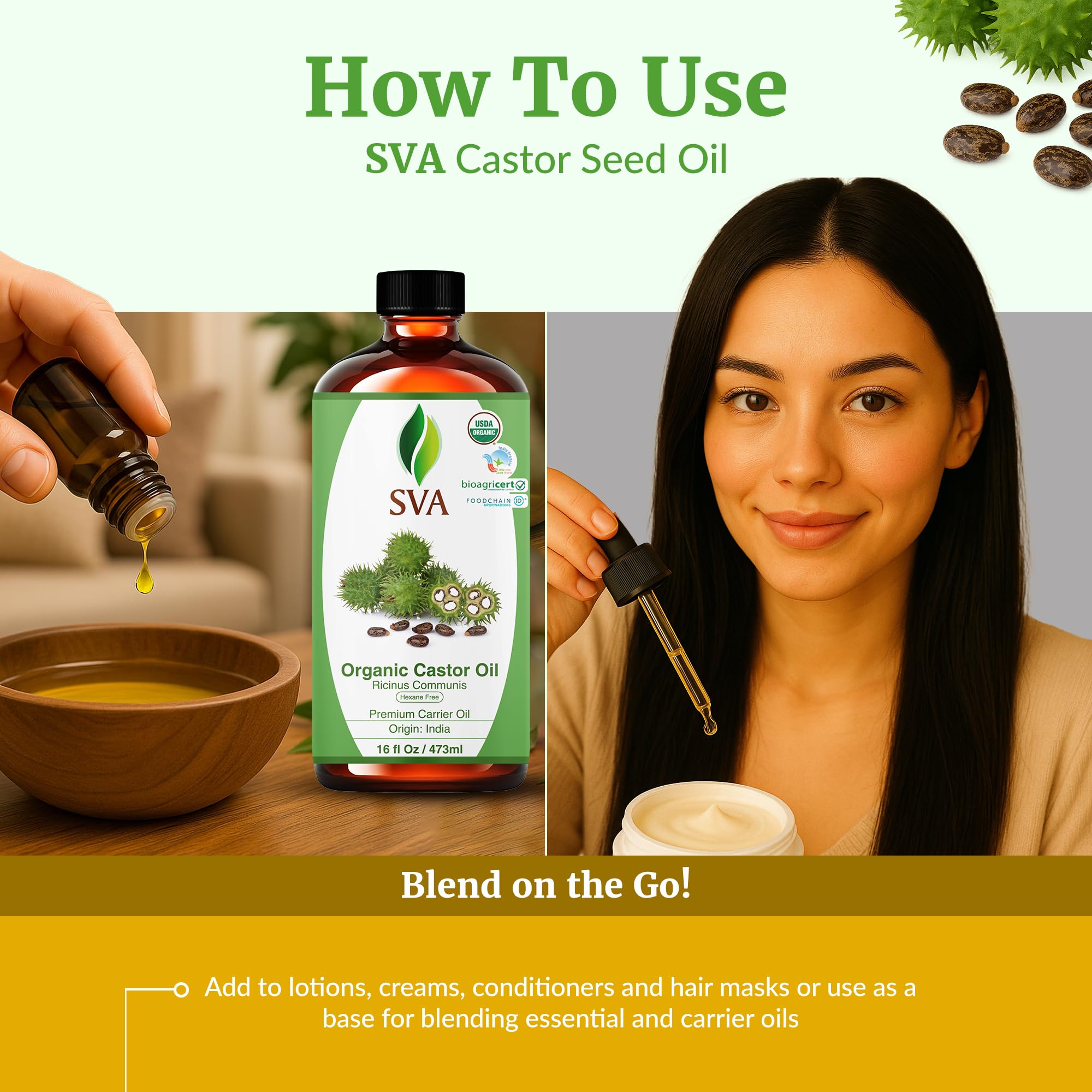 SVA Castor Oil body moisturizer for daily hydration