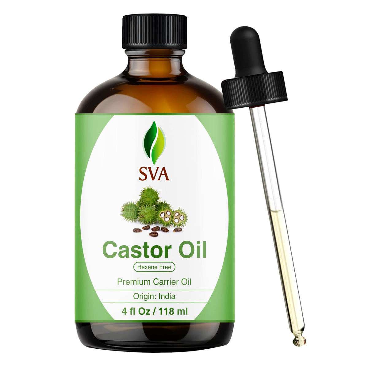 SVA Castor Oil bottle with dropper for easy, precise application