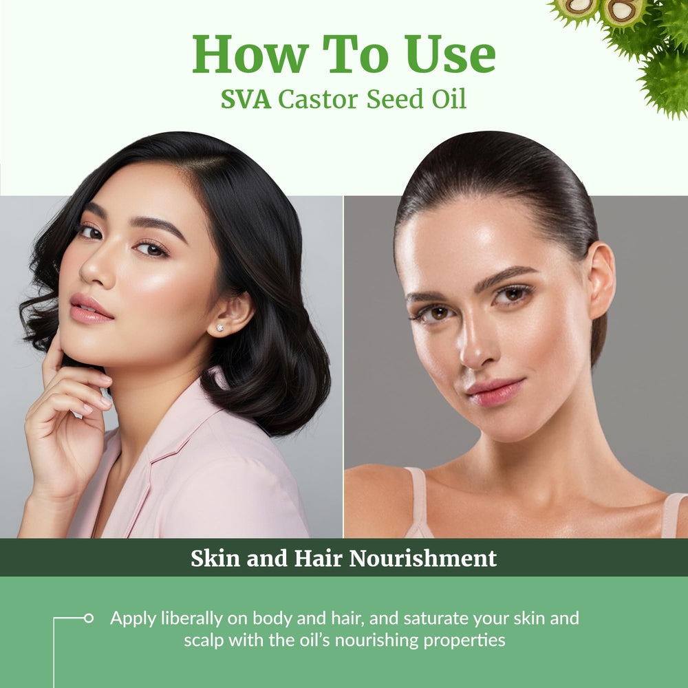 SVA Castor Oil scalp massage supports hair care