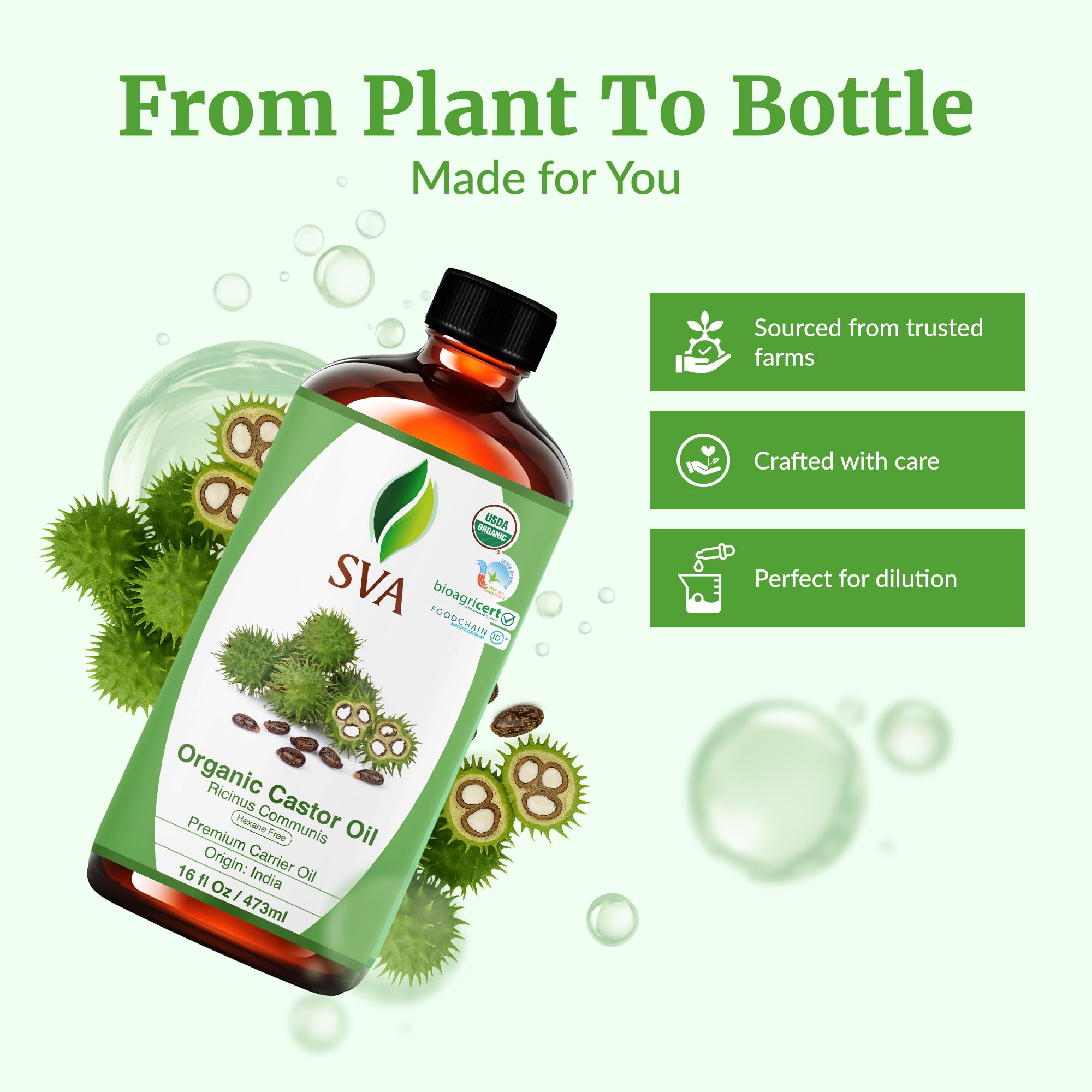 SVA Castor Oil scalp massage suggesting a relaxing routine