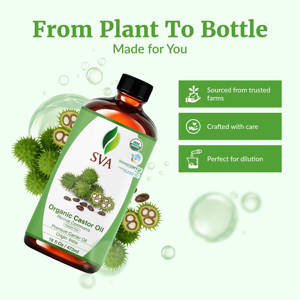 SVA Castor Oil scalp massage suggesting a relaxing routine