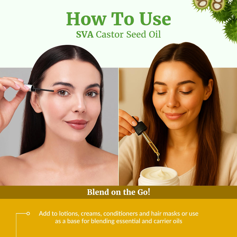 SVA Castor Oil bottle used in shampoo blend for hair care