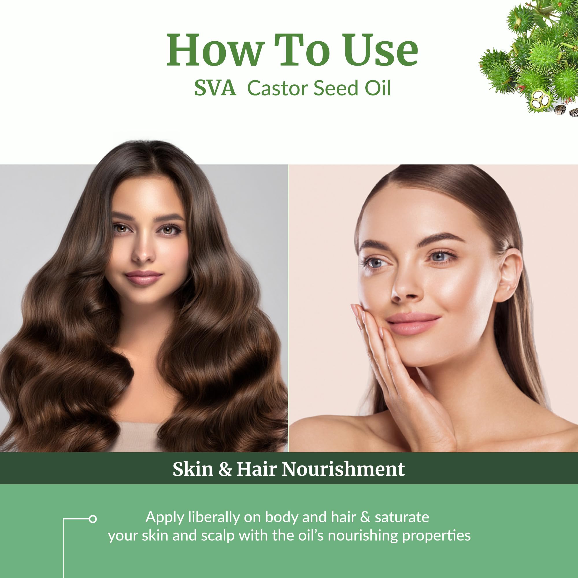 SVA Castor Seed Oil for eyelashes and eyebrows conditioning