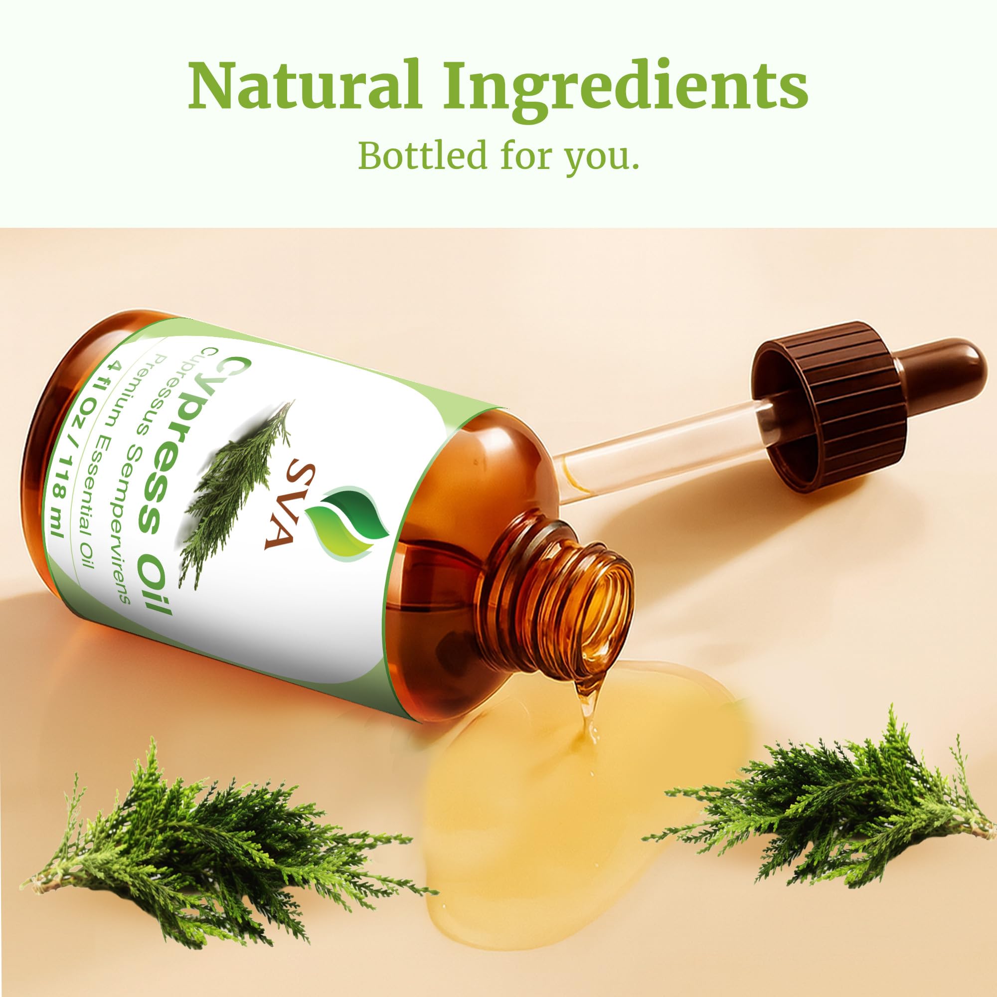 SVA Cypress essential oil with dropper for precise, easy application