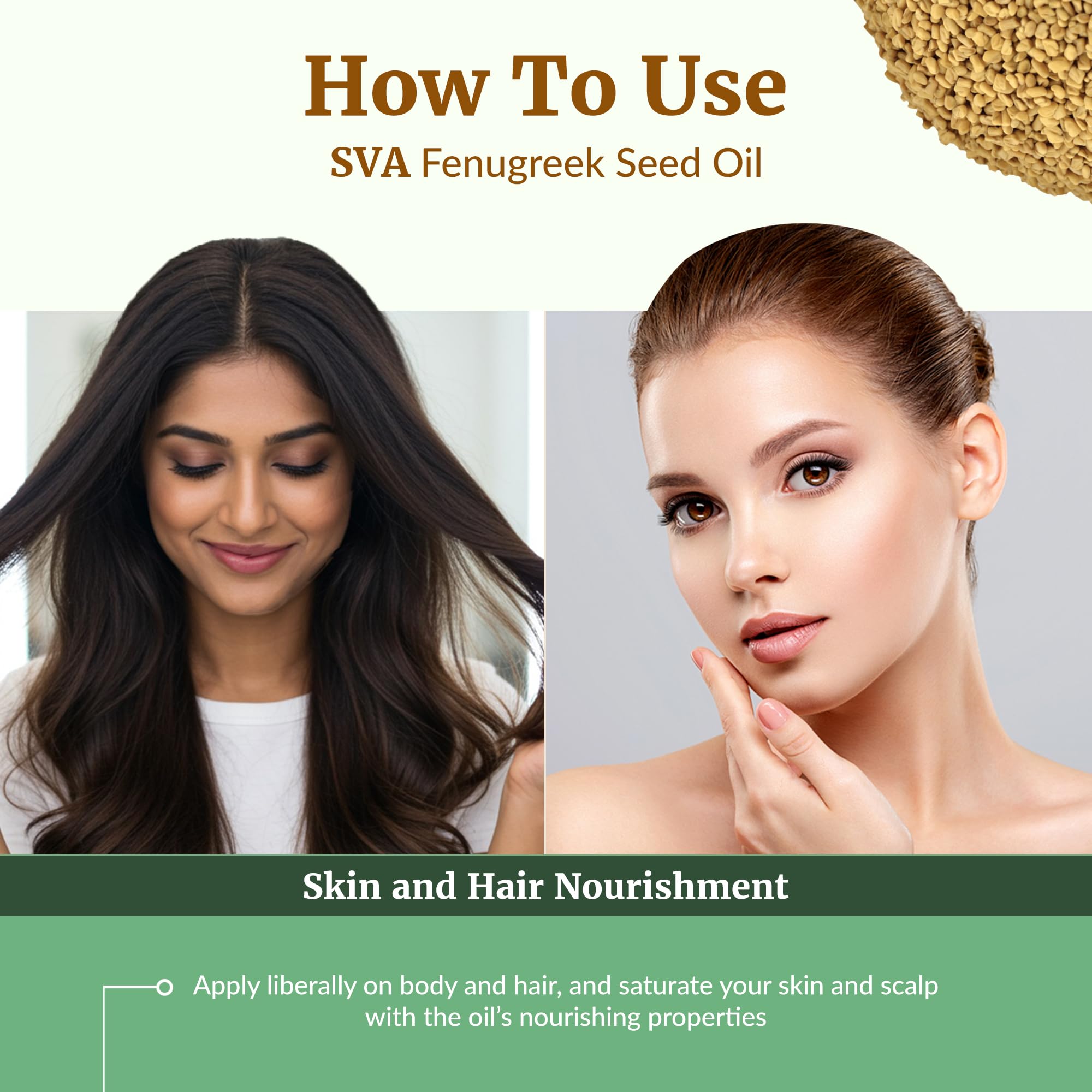 SVA Fenugreek Seed Oil as a lightweight moisturizer for skin