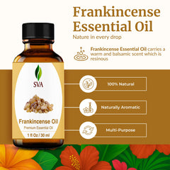 SVA Frankincense oil in a diffuser releasing a piney aromatic scent