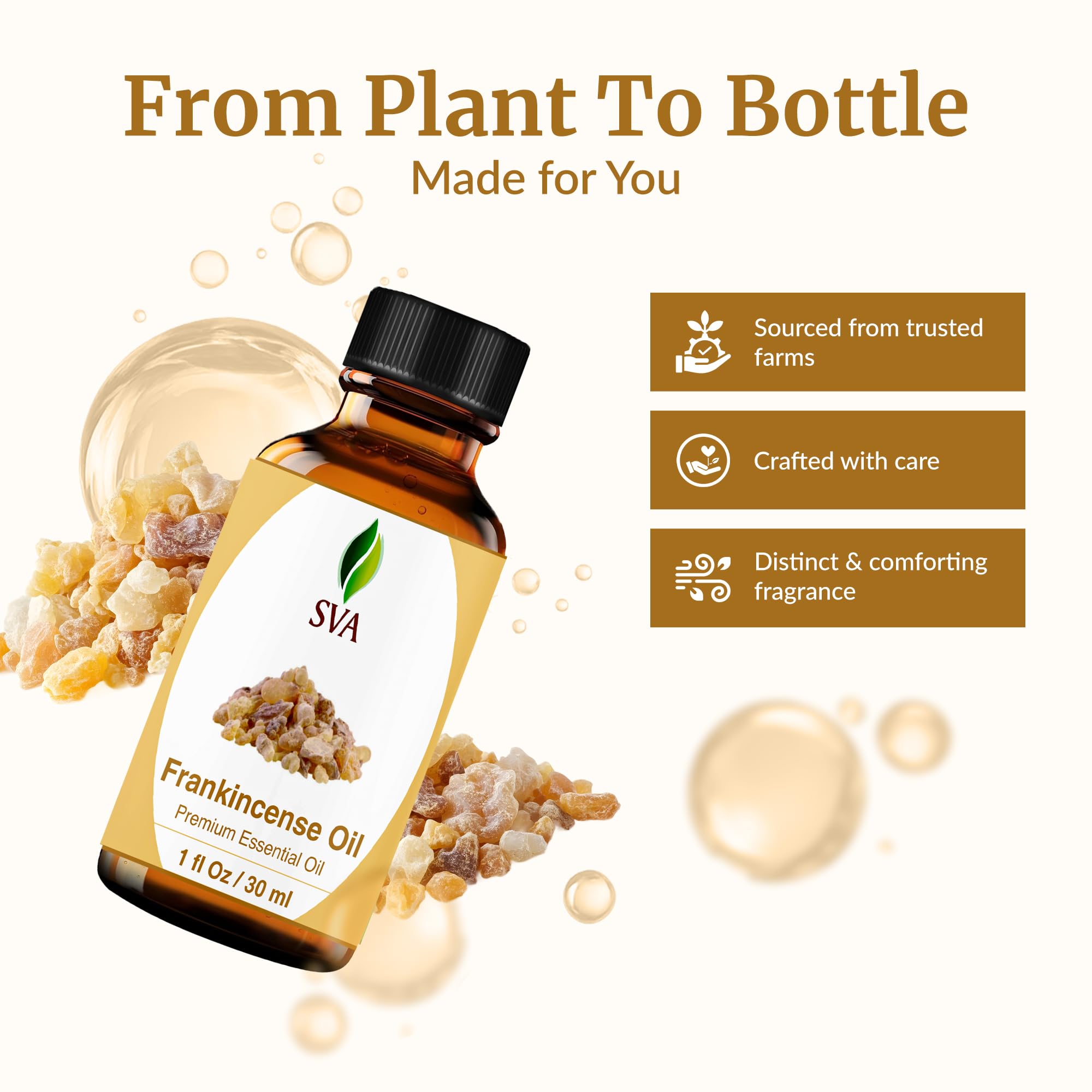 SVA Frankincense oil used in hair care with gentle scalp massage