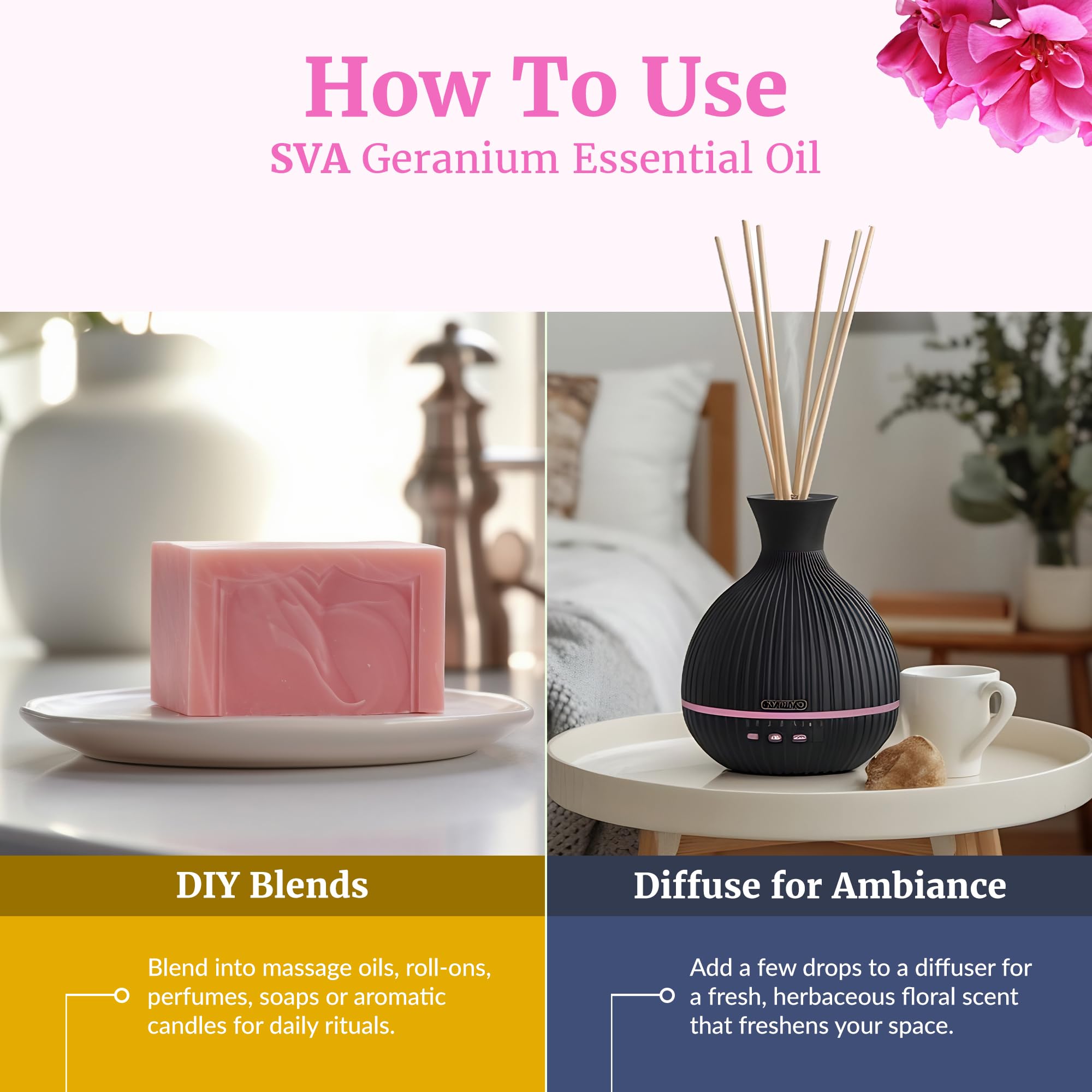 SVA Geranium oil used in soap making for natural scent
