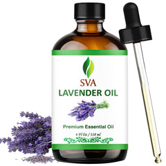 SVA Lavender essential oil bottle with dropper for easy application.