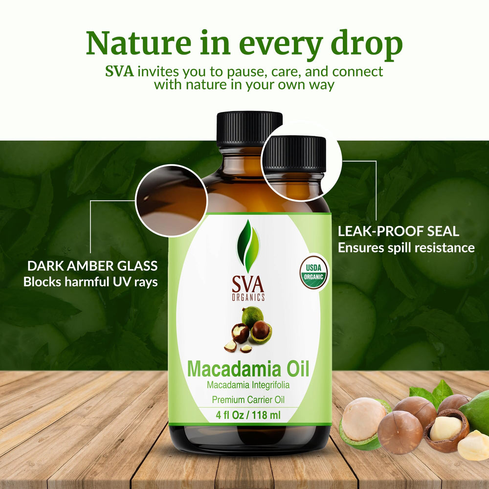 SVA Macadamia Oil for bath and body care, silky skin