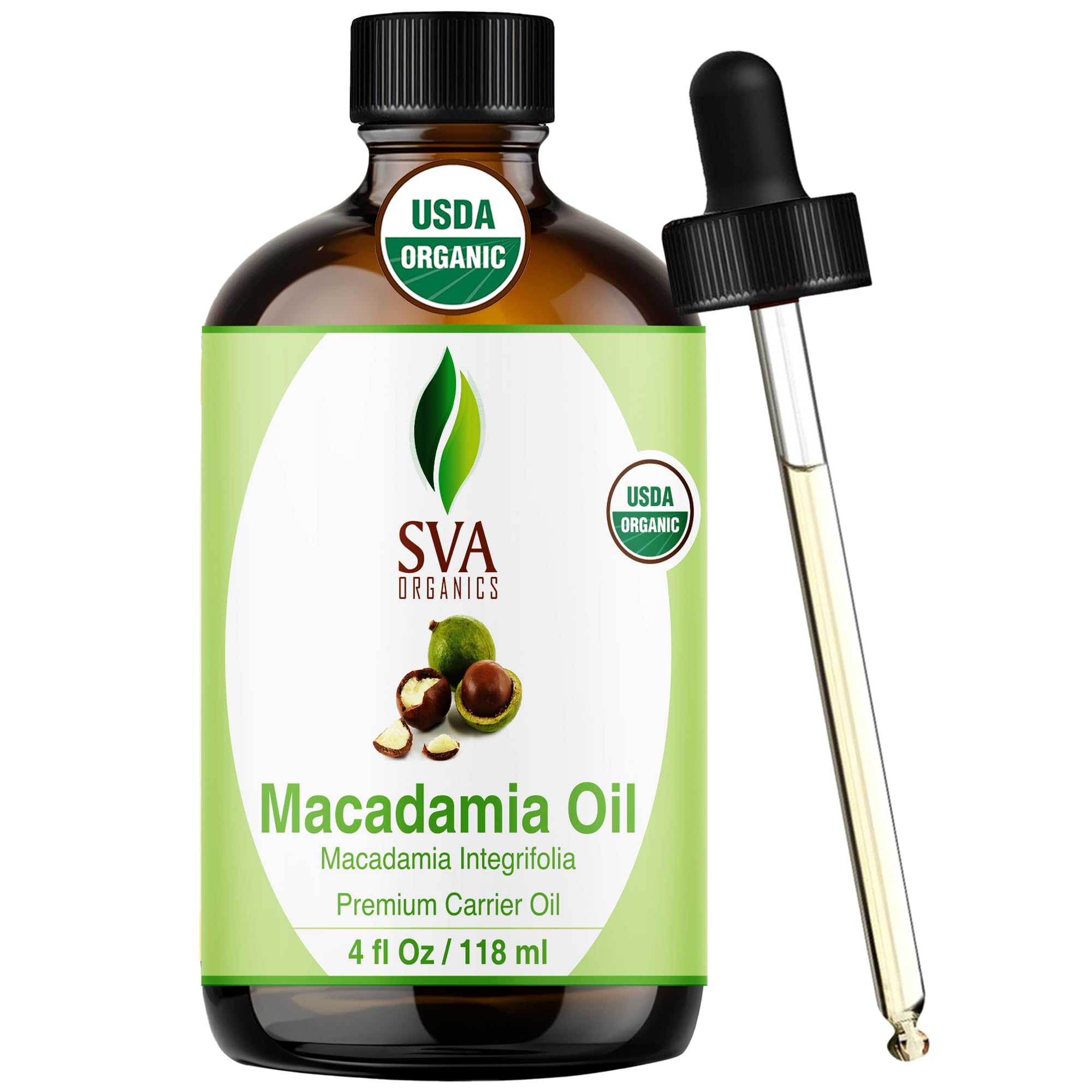 SVA Macadamia Oil bottle pour for skin and hair hydration