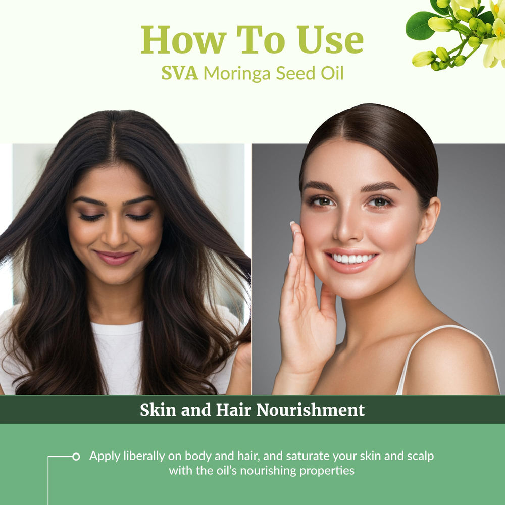 Facial care: SVA Moringa Oil for skin hydration