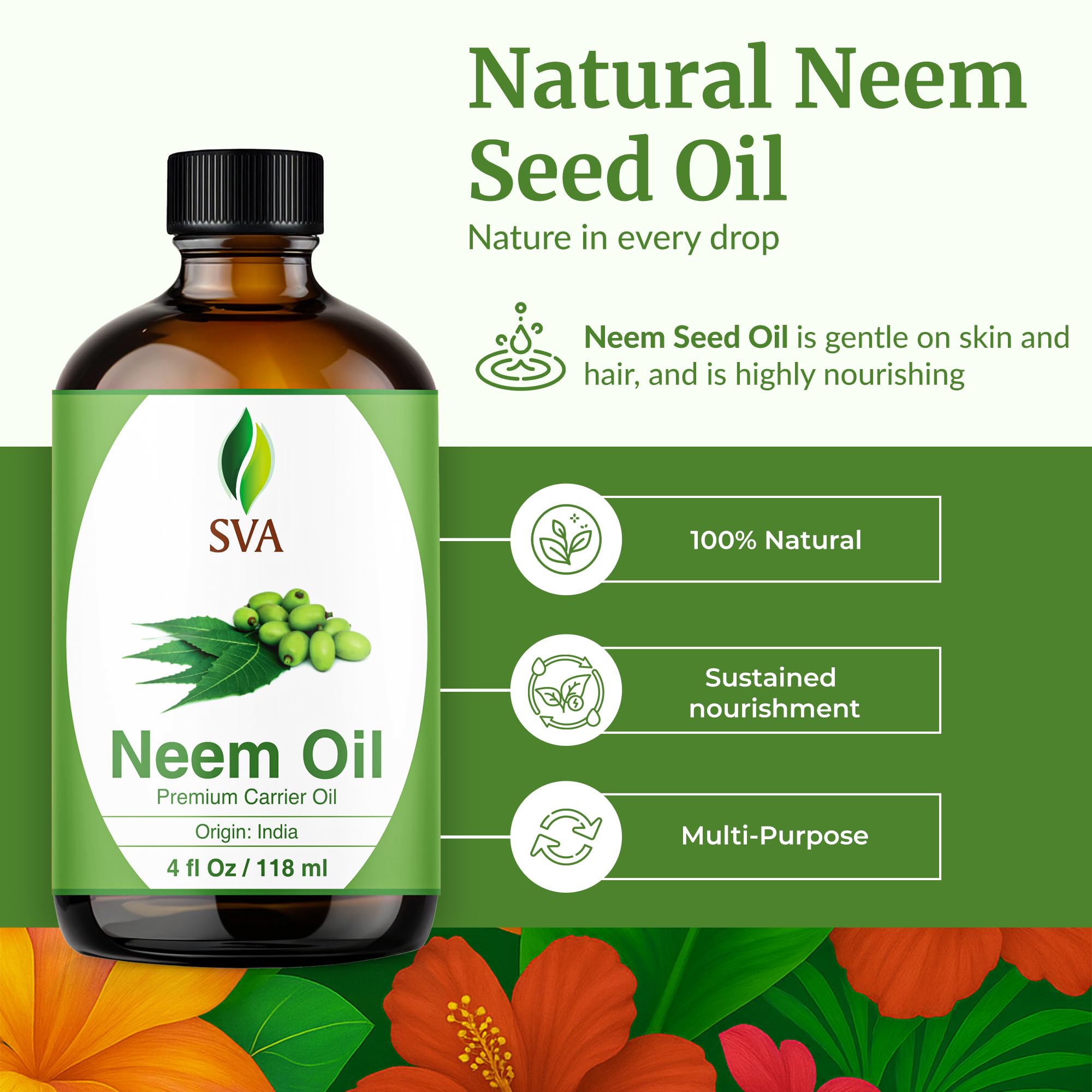 SVA Neem Oil dropper for precise scalp and skin application.