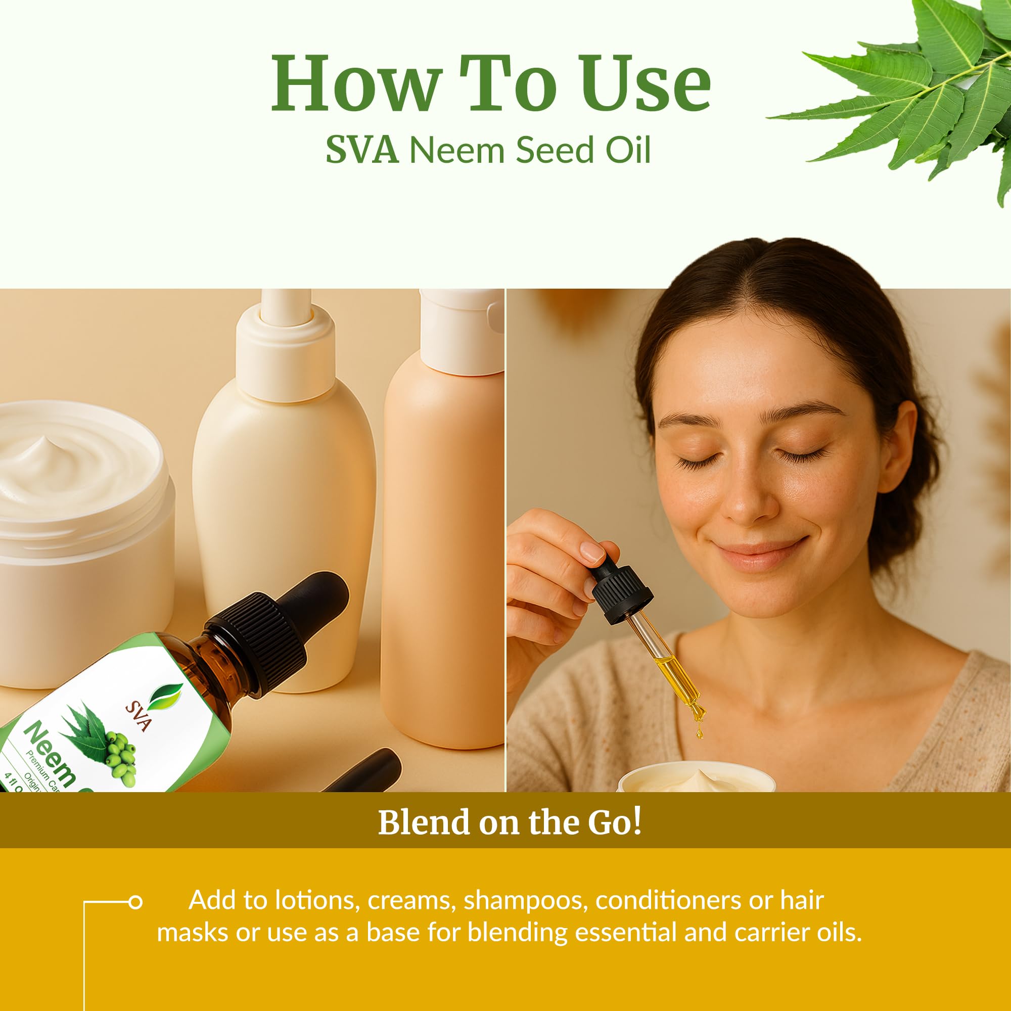 SVA Neem Oil during body massage for soothing care.