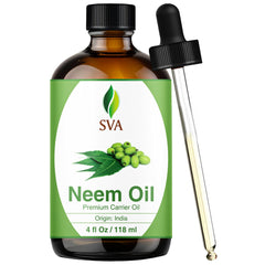 SVA Neem Seed Oil bottle ready for skincare routine and nourishment.