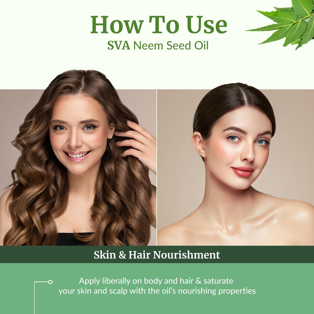SVA Neem Seed Oil for scalp massage and deep nourishment.