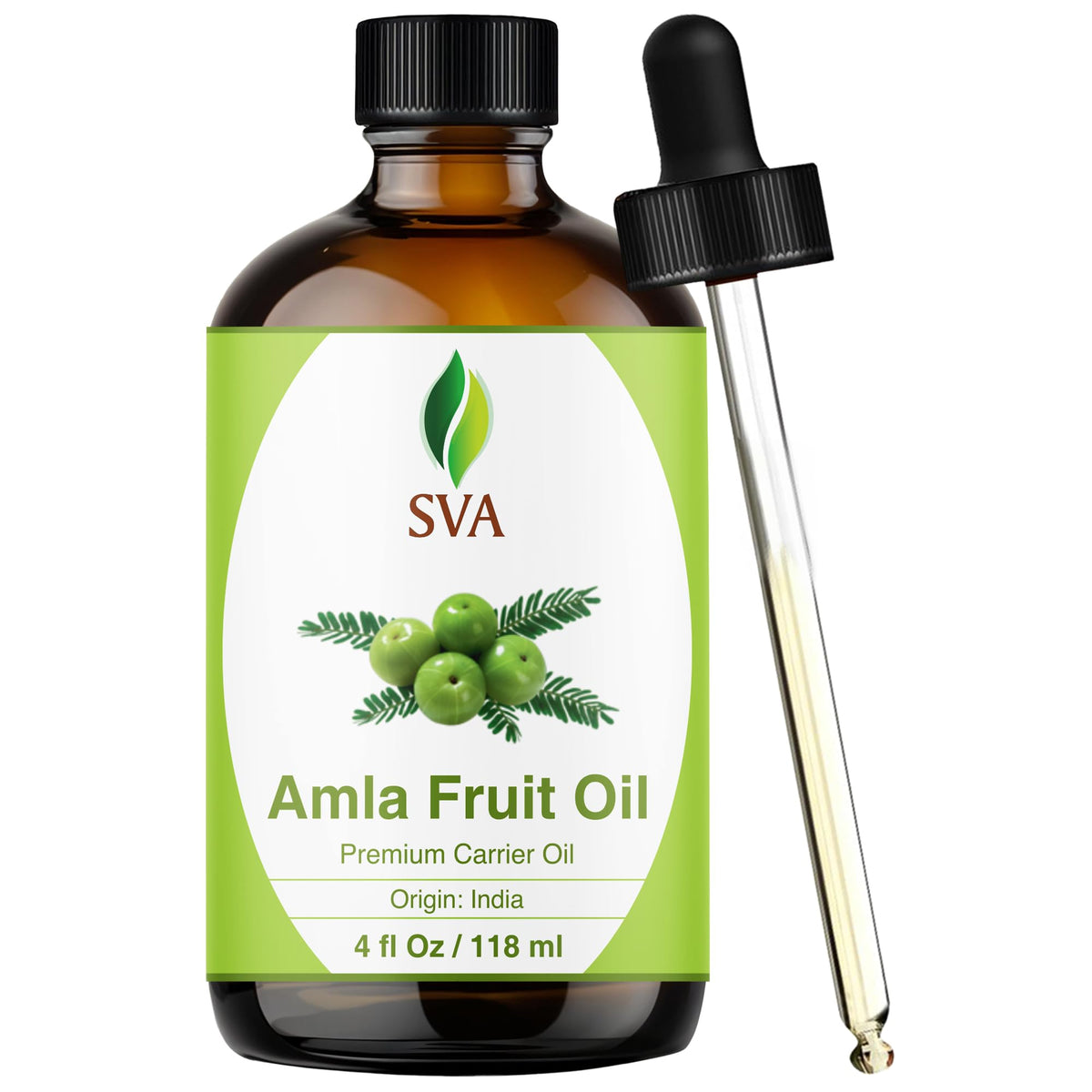 SVA ORGANICS Amla Oil bottle with dropper for easy application and premium nourishment