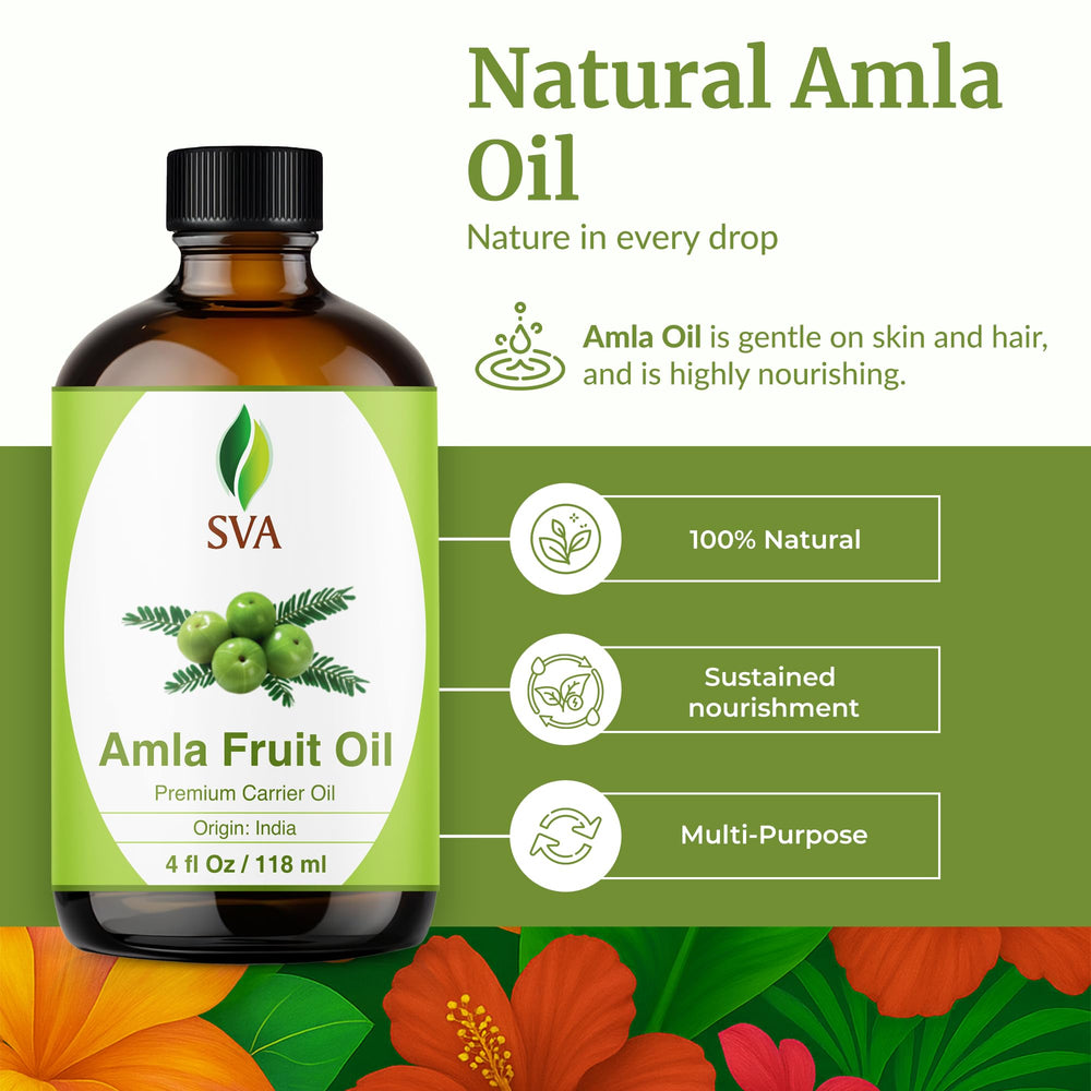 SVA ORGANICS Amla Oil dropper enables precise dosing for scalp care