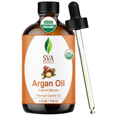 SVA Organics Argan Oil bottle with dropper for precise facial application