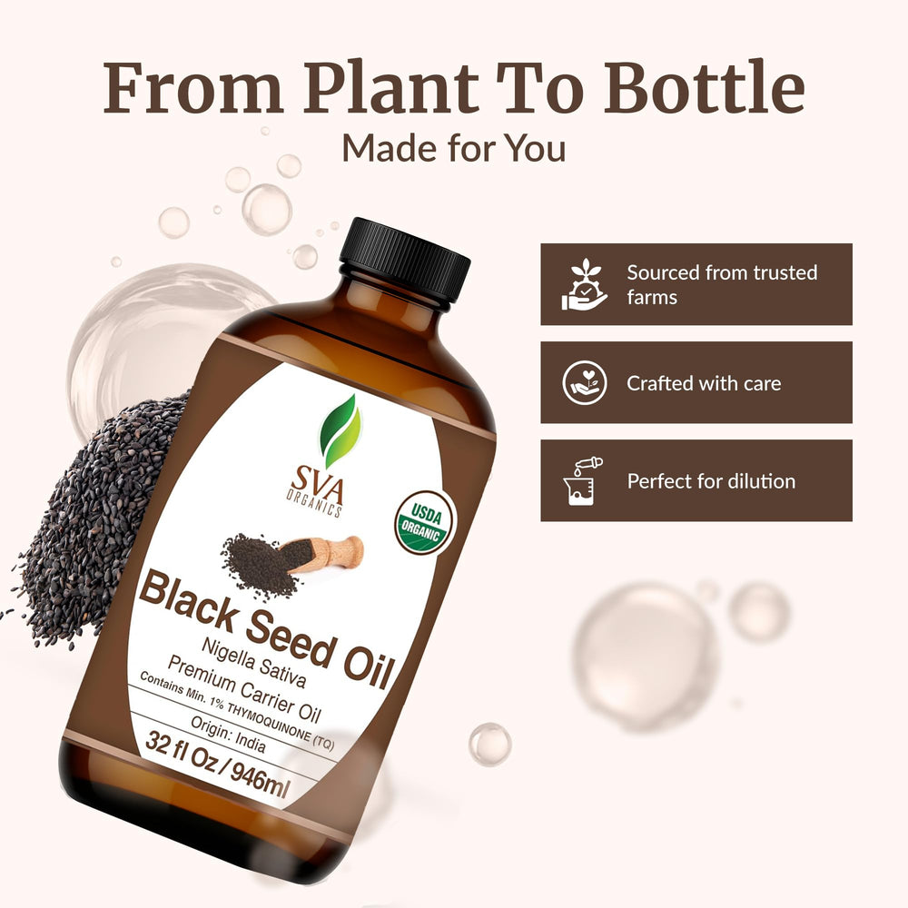SVA Black Seed Oil on face provides non-greasy hydration.