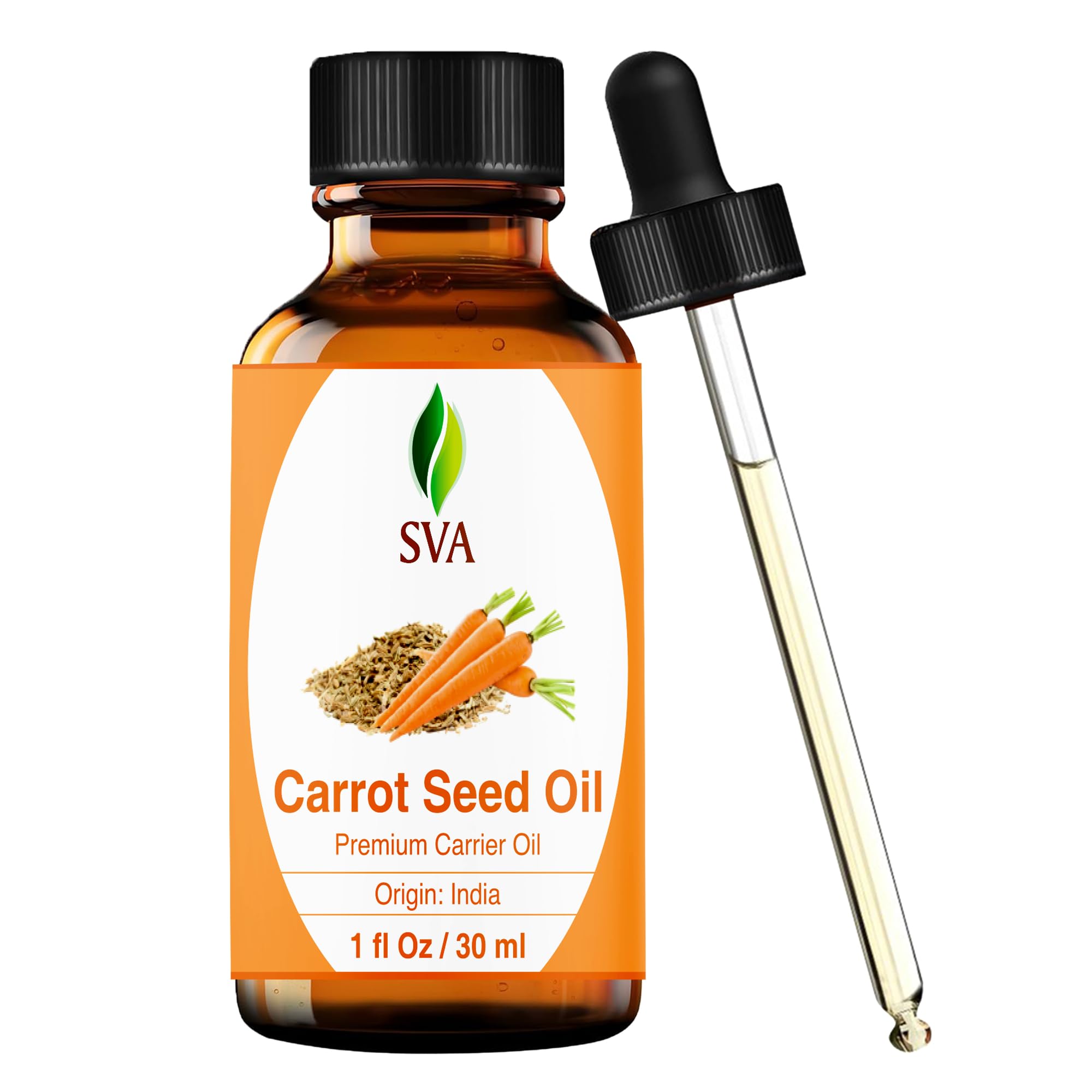 SVA Carrot Seed Oil bottle pour for easy application and nourishment