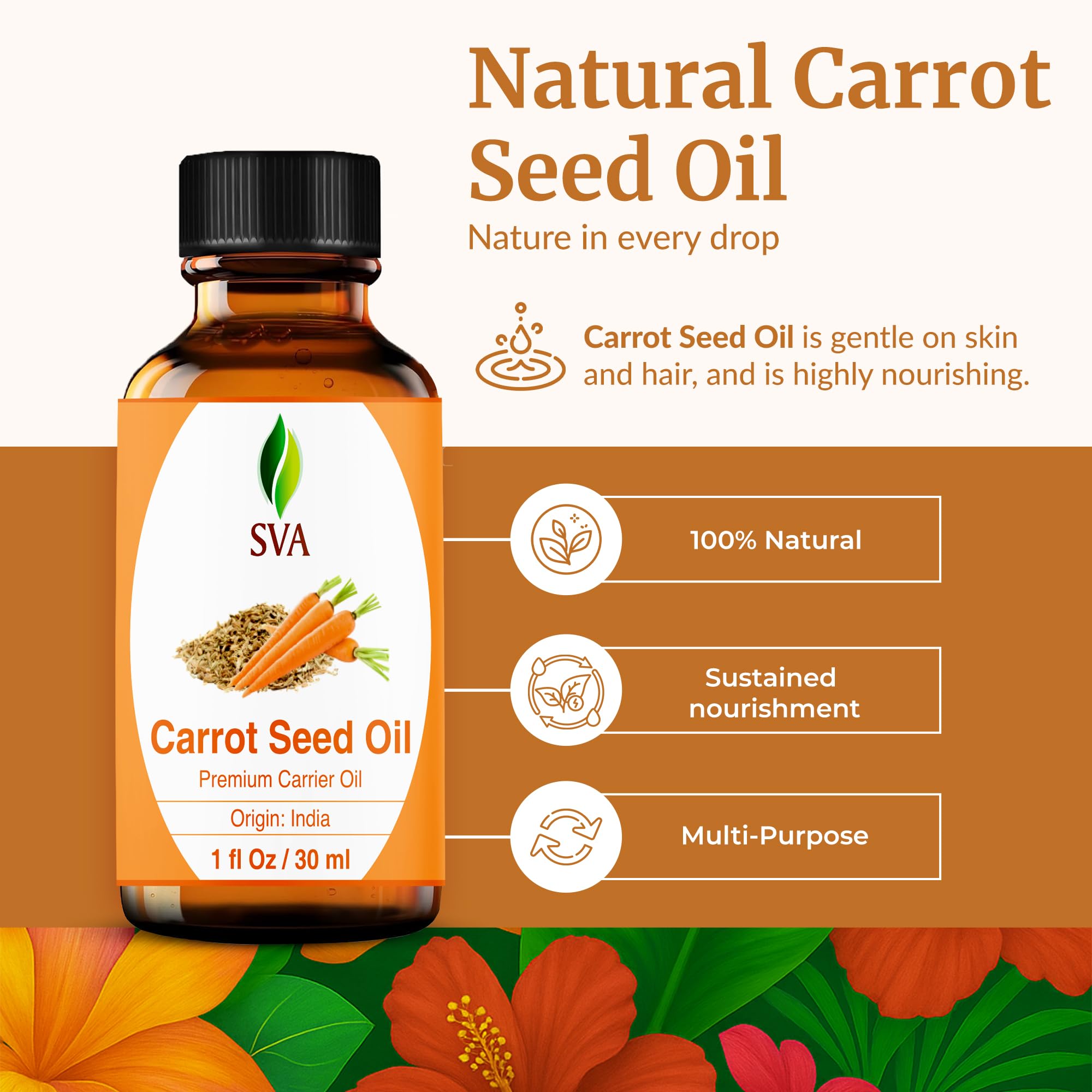 SVA Carrot Seed Oil dropper close-up for precise dosing