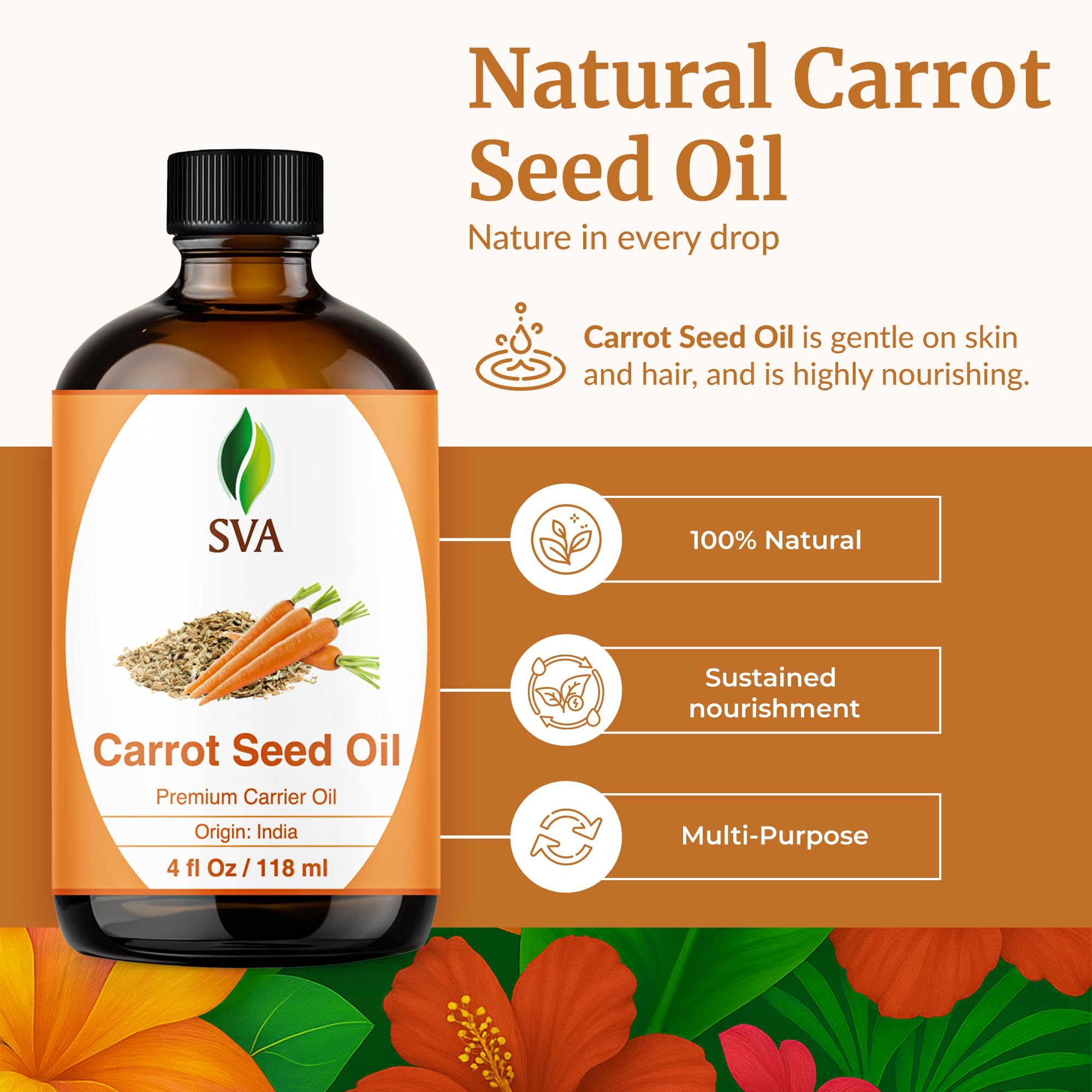 SVA Carrot Seed Oil used on face for gentle hydration.