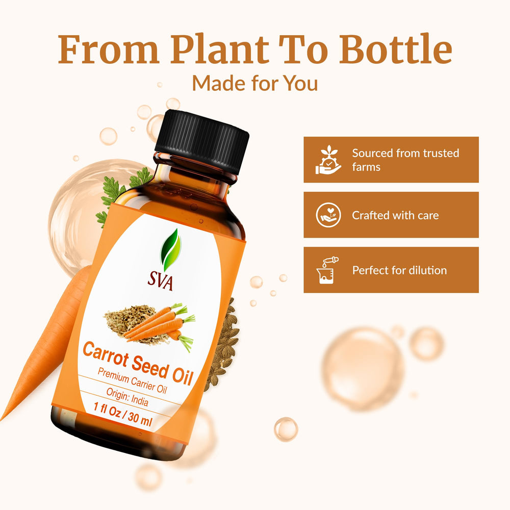 SVA Carrot Seed Oil used in scalp massage for hair care