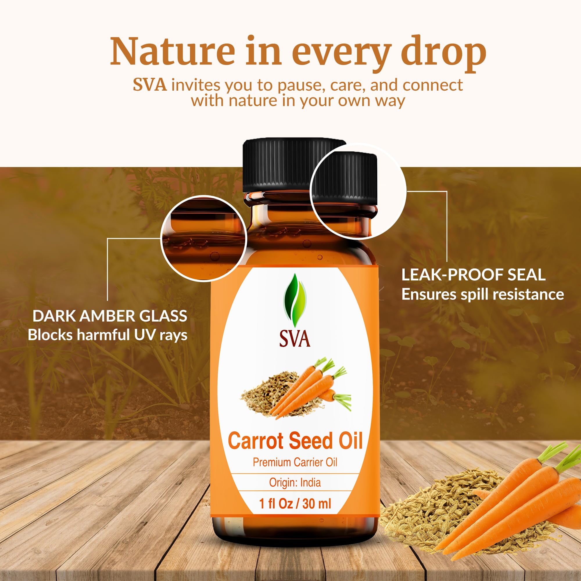 SVA Carrot Seed Oil can be left on overnight for deeper hydration