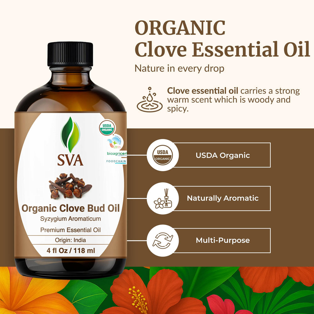 SVA ORGANICS Clove Bud Oil diffuser image for room aromatherapy warmth