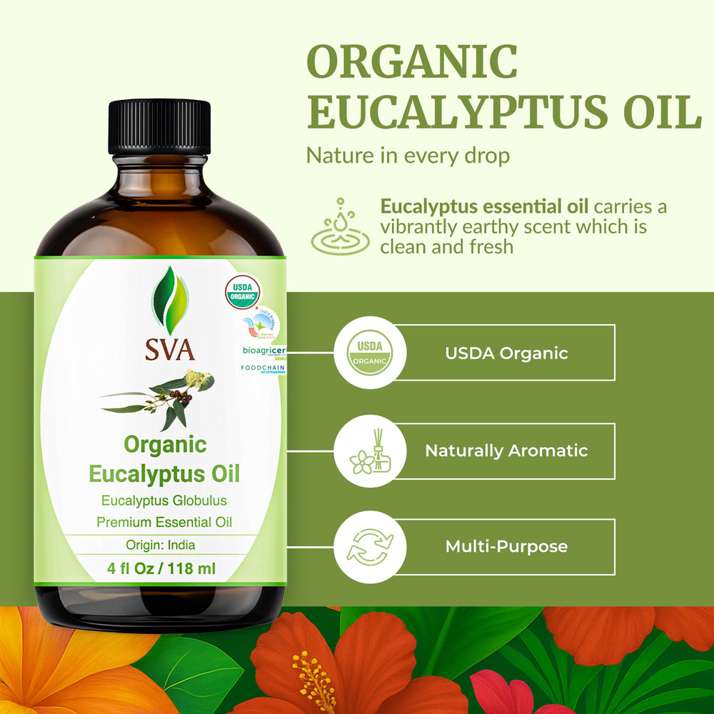 SVA ORGANICS eucalyptus oil dropper ensures precise, easy applications.